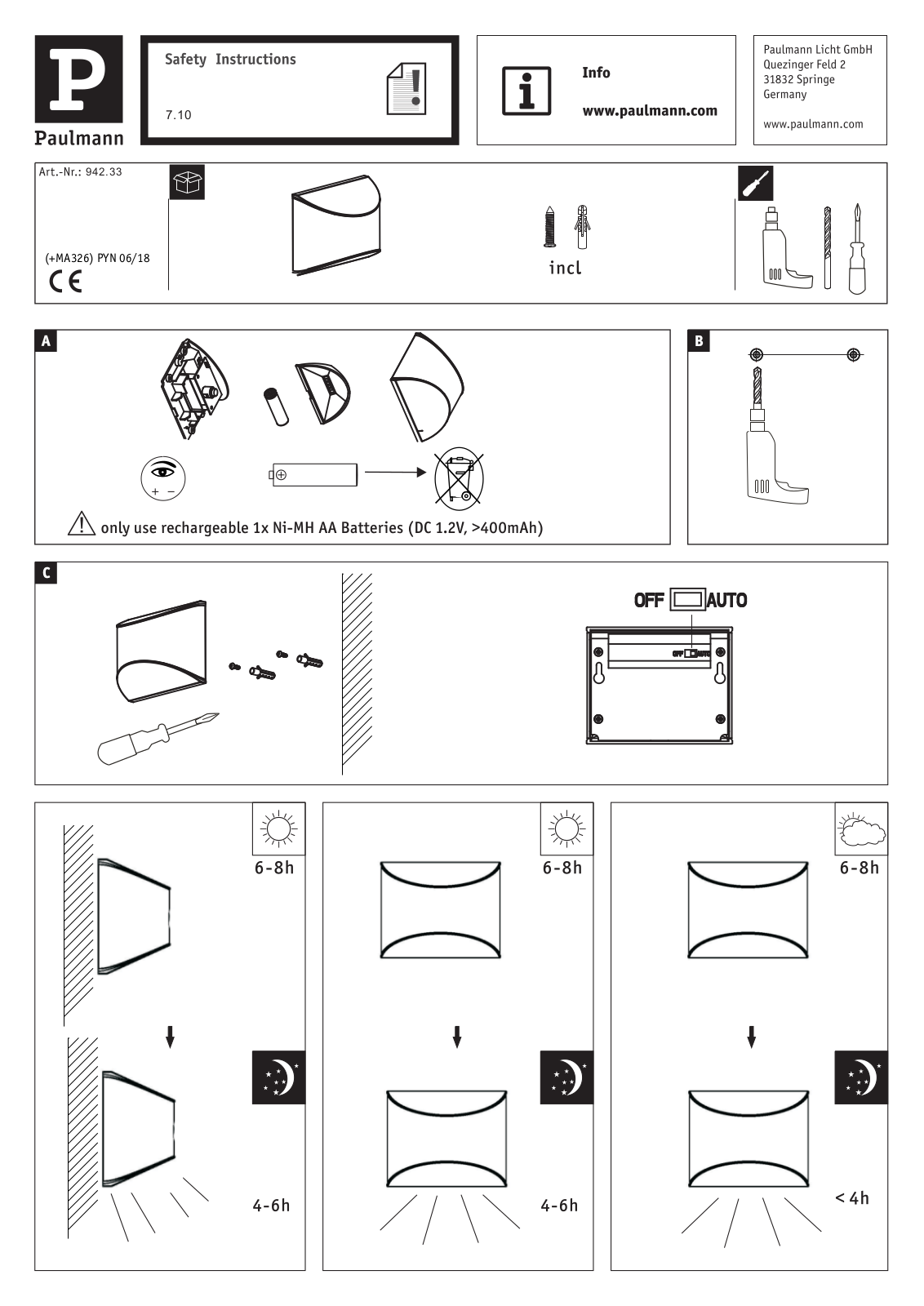 PAULMANN PLM 94233 Instructions - ManualMachine.com