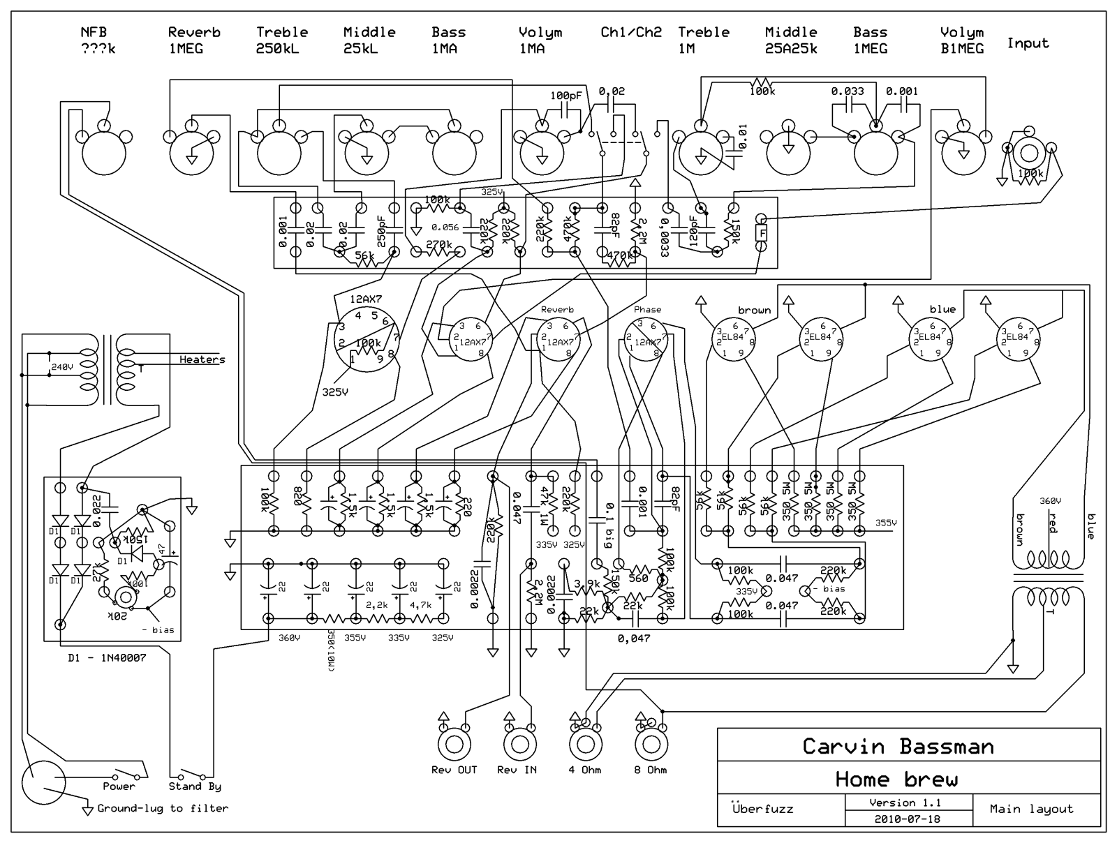 Carvin bassman schematic