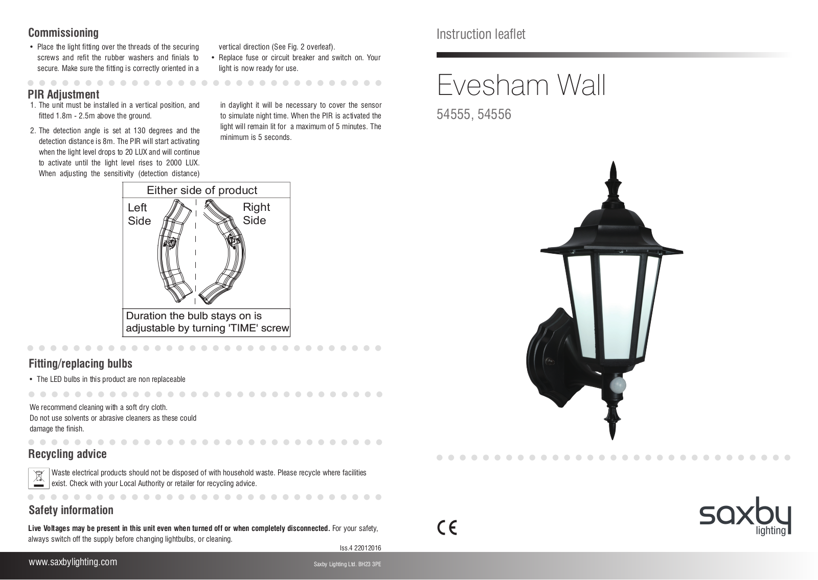 Endon Lighting 54555 Installation Instructions - ManualMachine.com