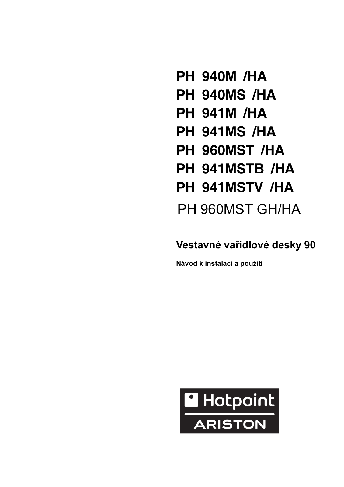 Hotpoint-Ariston PH 941 MSTB IX GH-HA User Manual