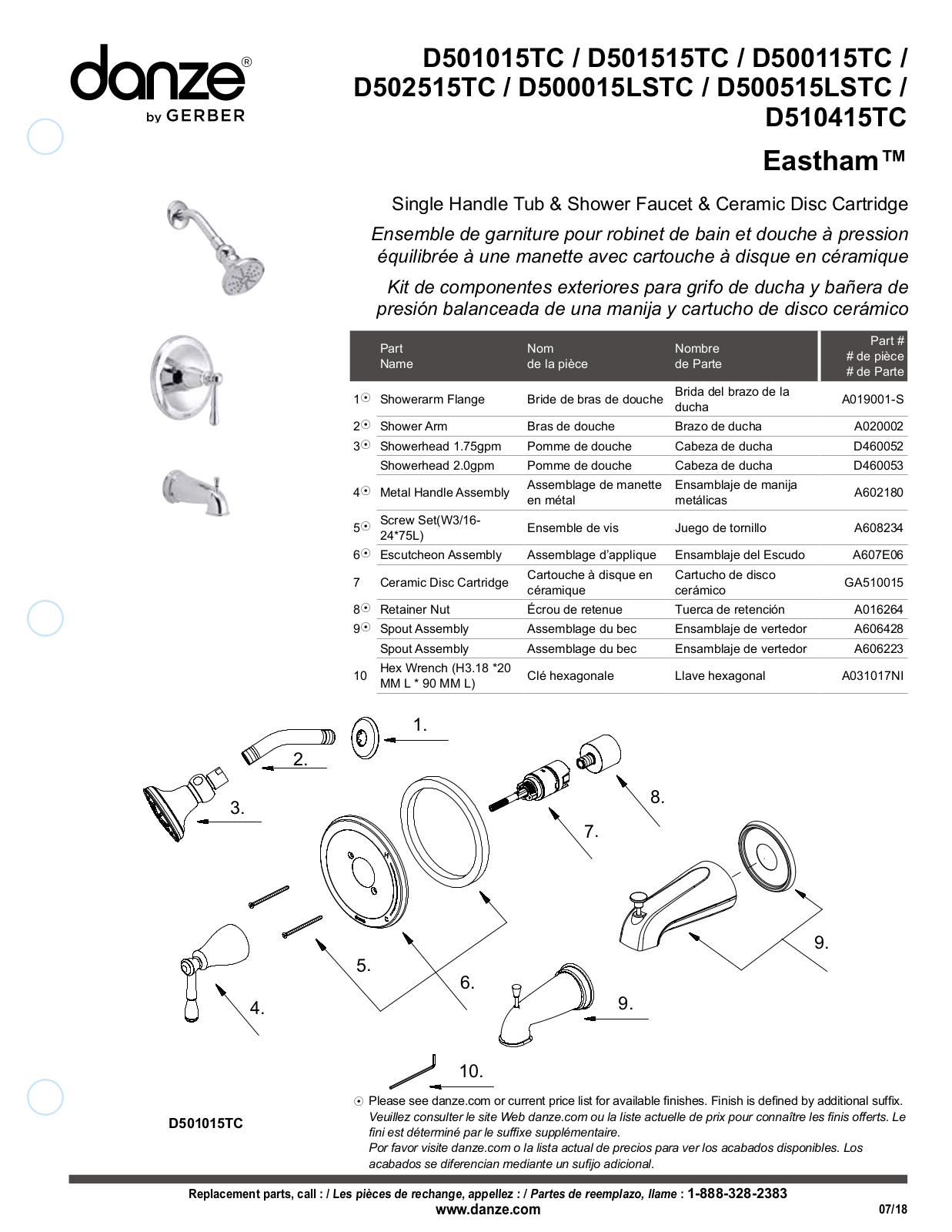 Gerber D502515BNTC, D502157LSTC, D502515BRTC Installation Manual