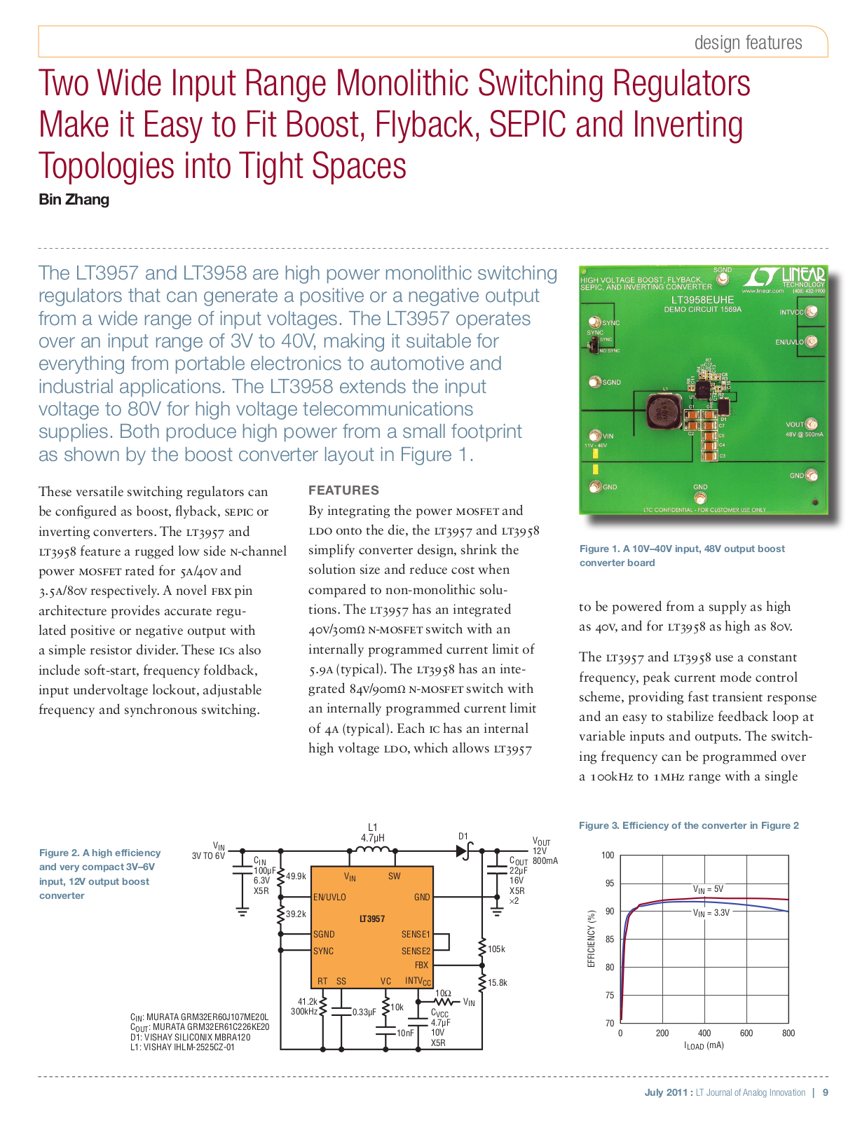 LINEAR TECHNOLOGY LT3957 Technical data