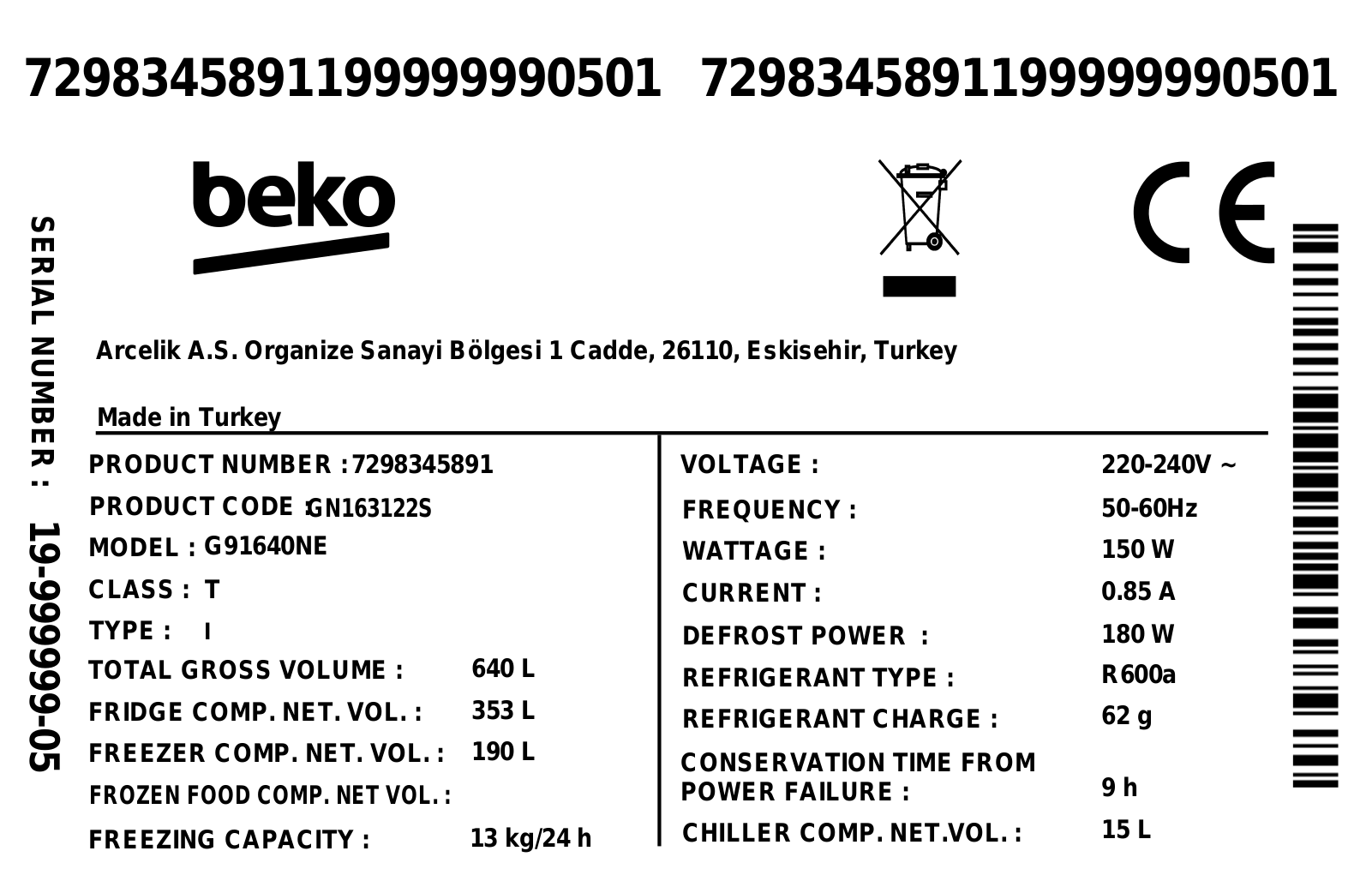 Beko GN163122S User Manual