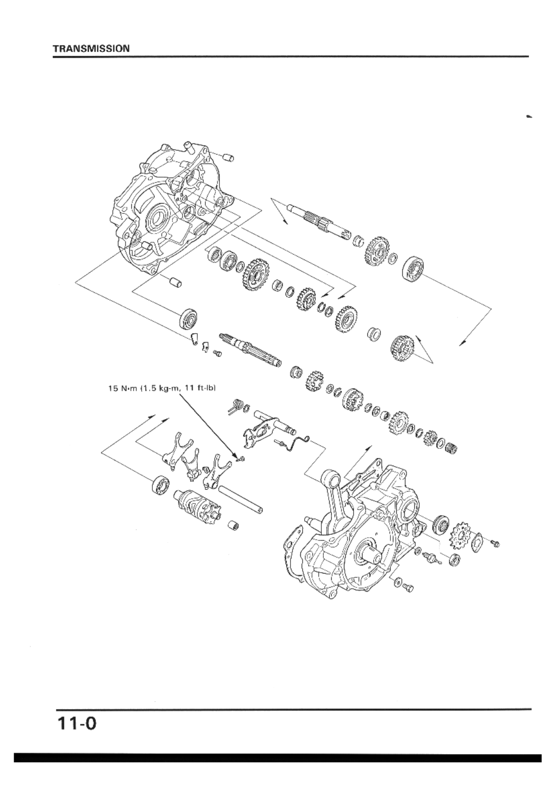 Honda 650 88-89, NX 650 88-89 Service Manual K Section 11 Transmission