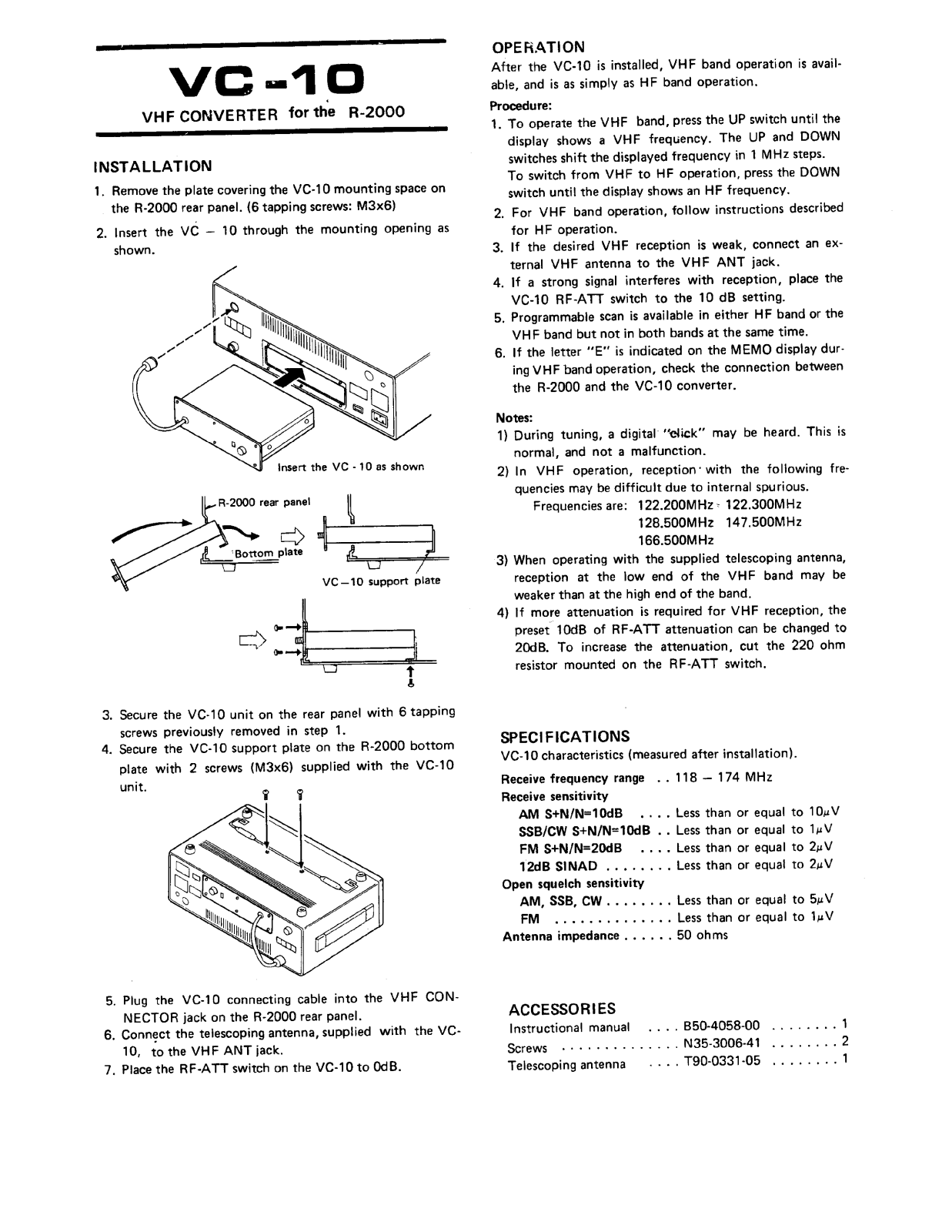 Kenwood VC-10 Service Manual