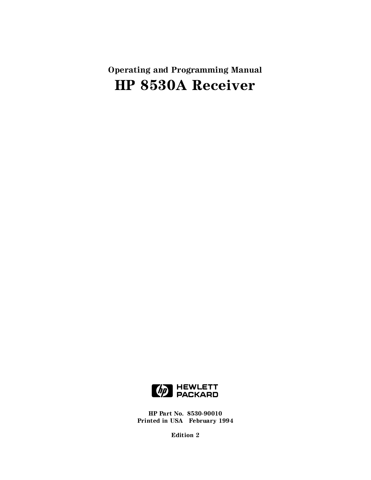 Agilent 8530A Programming Manual
