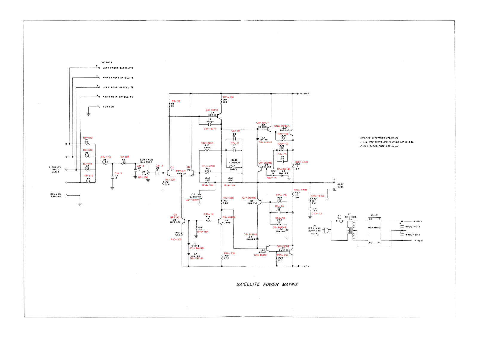 ESS Satellite Power Matrix Schematic