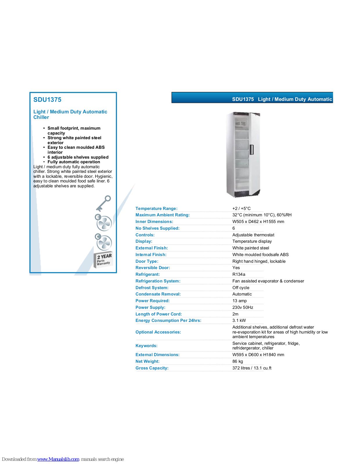 Tefcold SDU1375 Datasheet