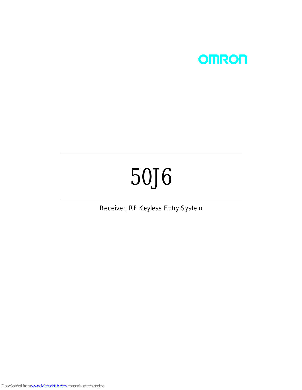 Omron 50J6 User Manual