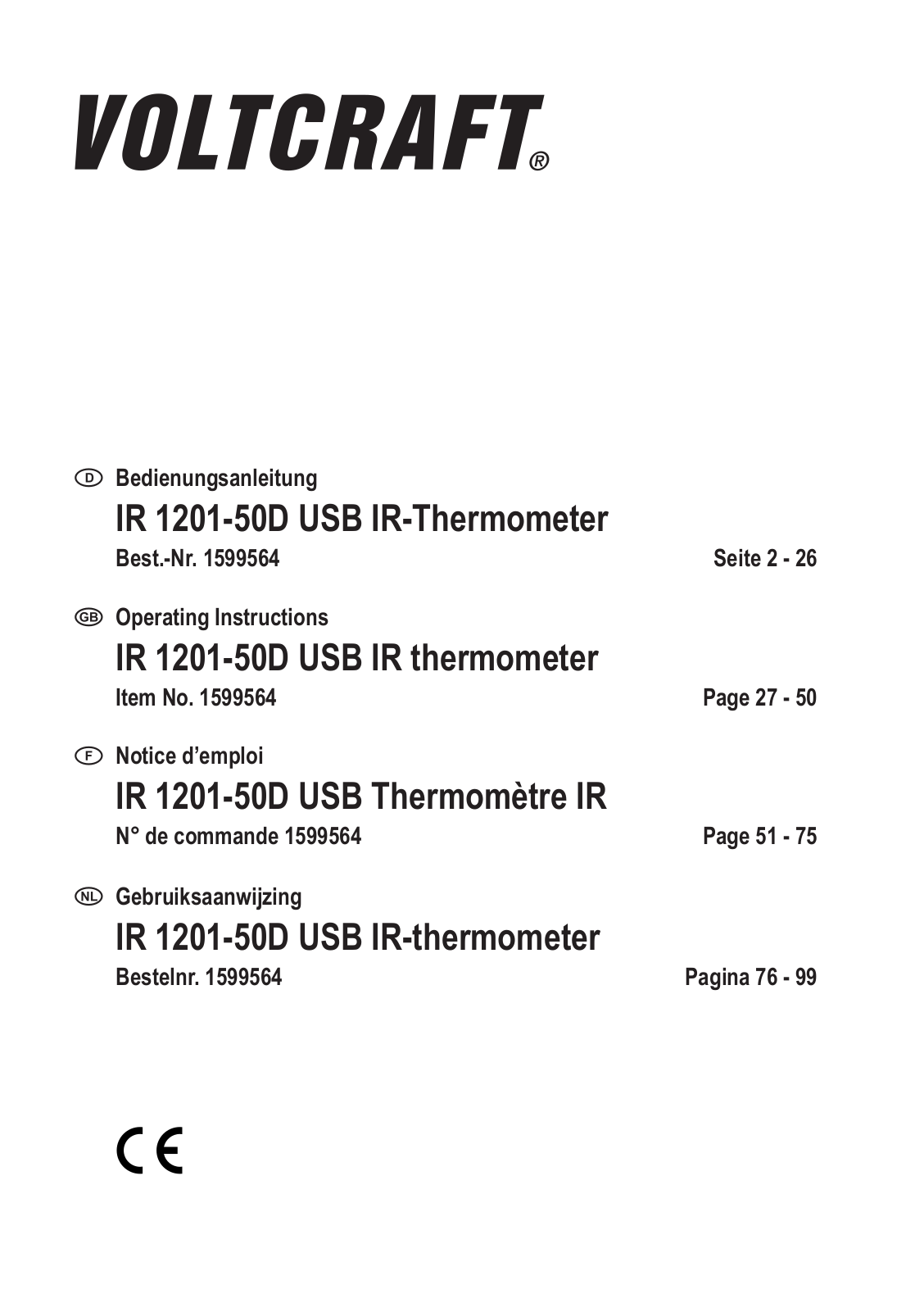 VOLTCRAFT IR 1201-50D User guide