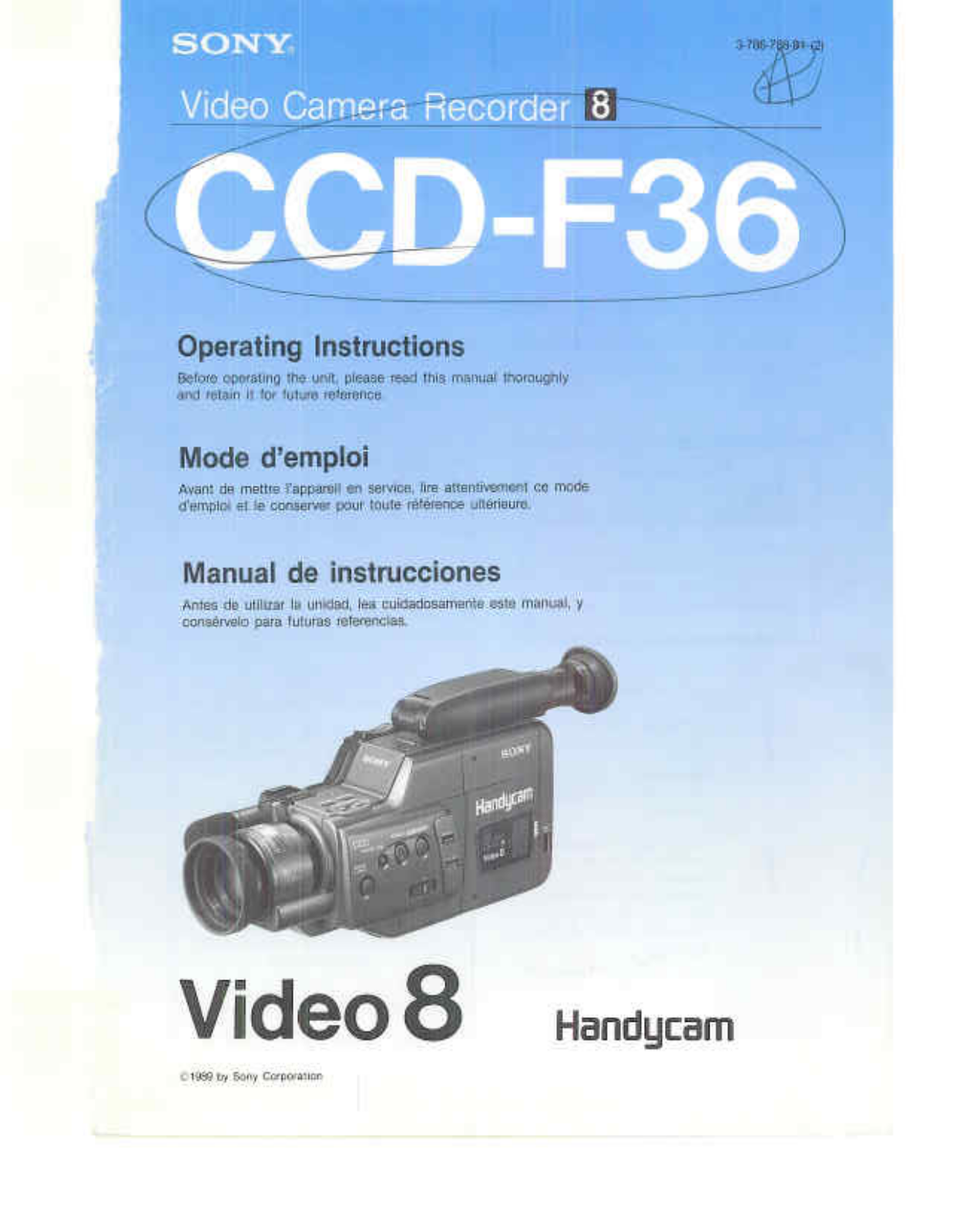 Sony CCD-F36 Operating Instruction