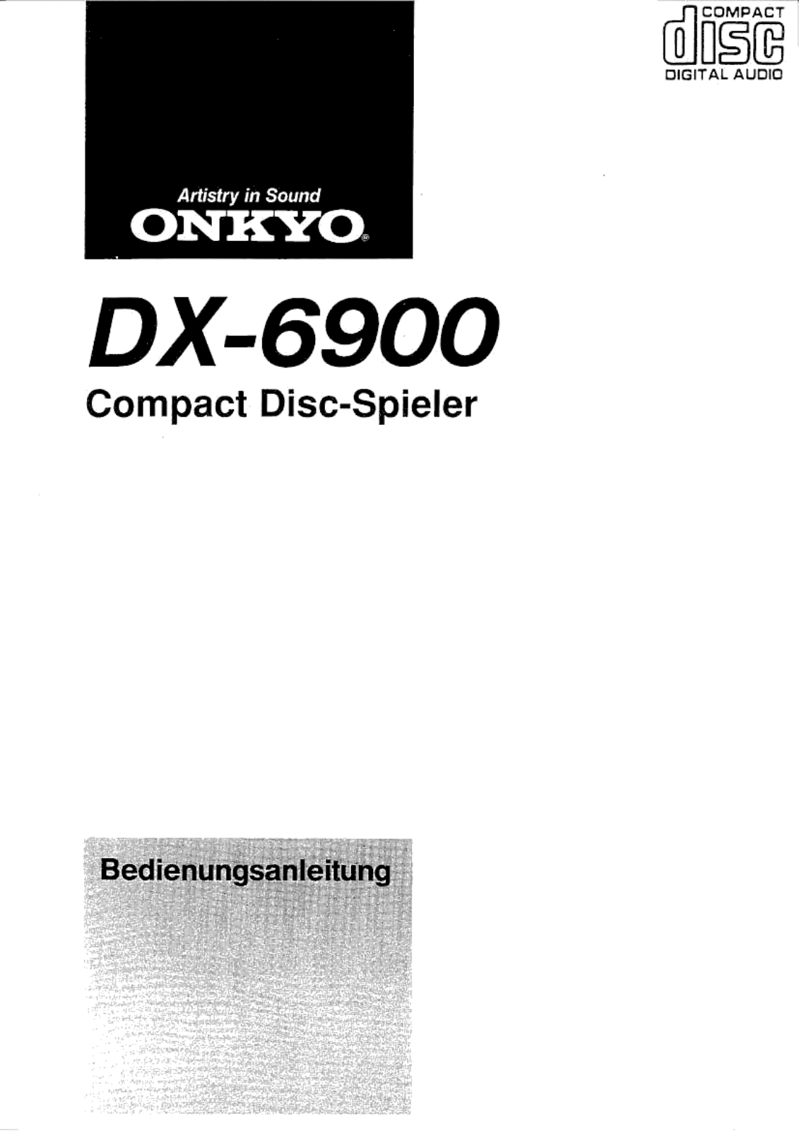 Onkyo DX-6900 Owners Manual