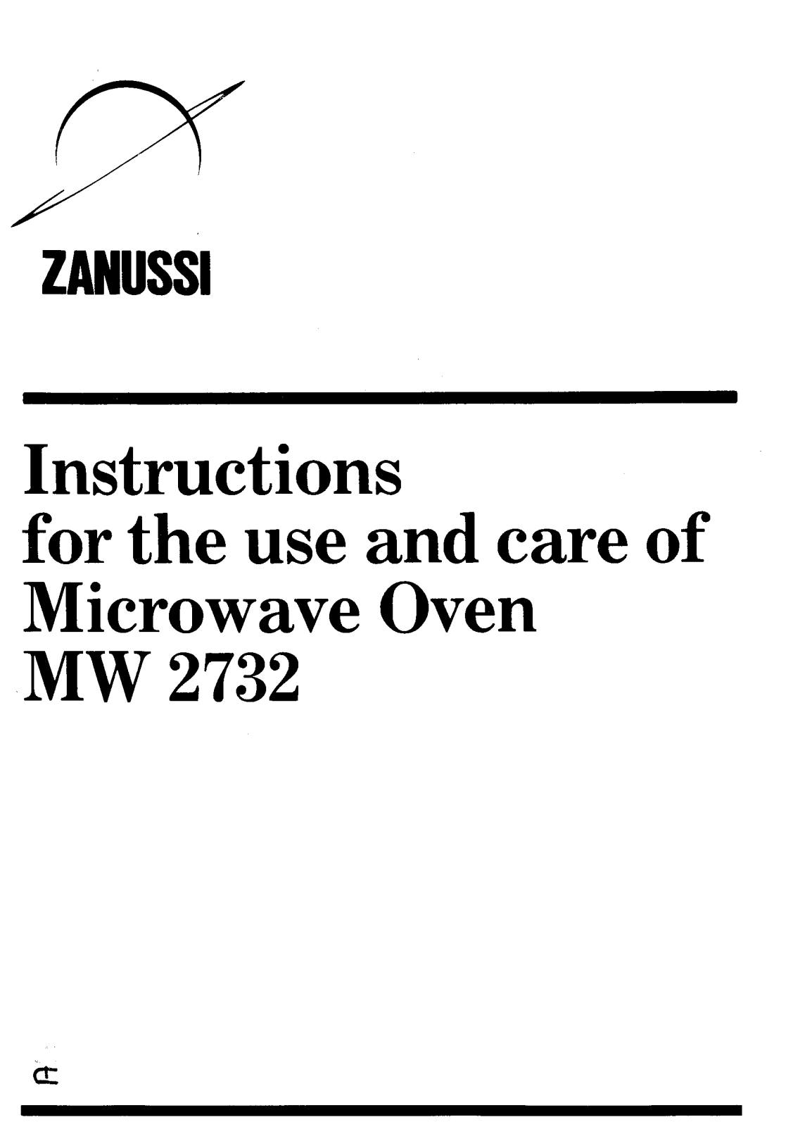 Zanussi MW2732 User Manual