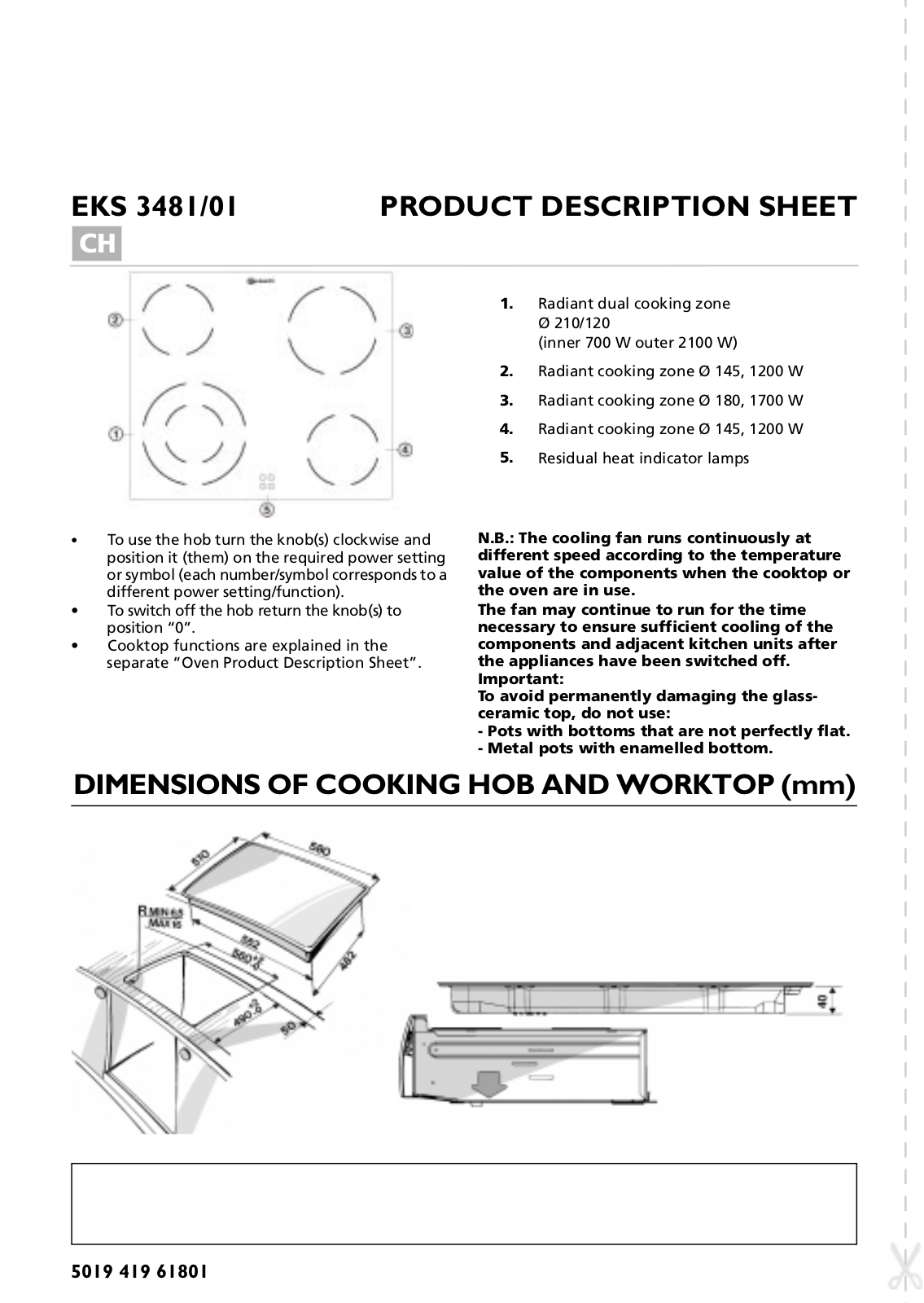 Whirlpool EKS 3481 IN-1 INSTRUCTION FOR USE