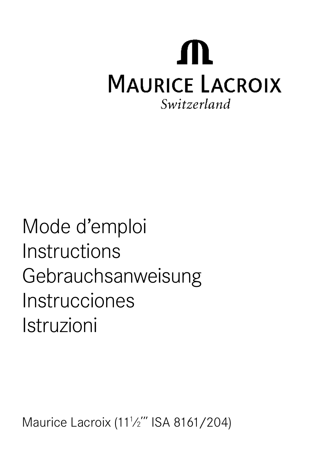 Maurice Lacroix LC 1048 User Manual