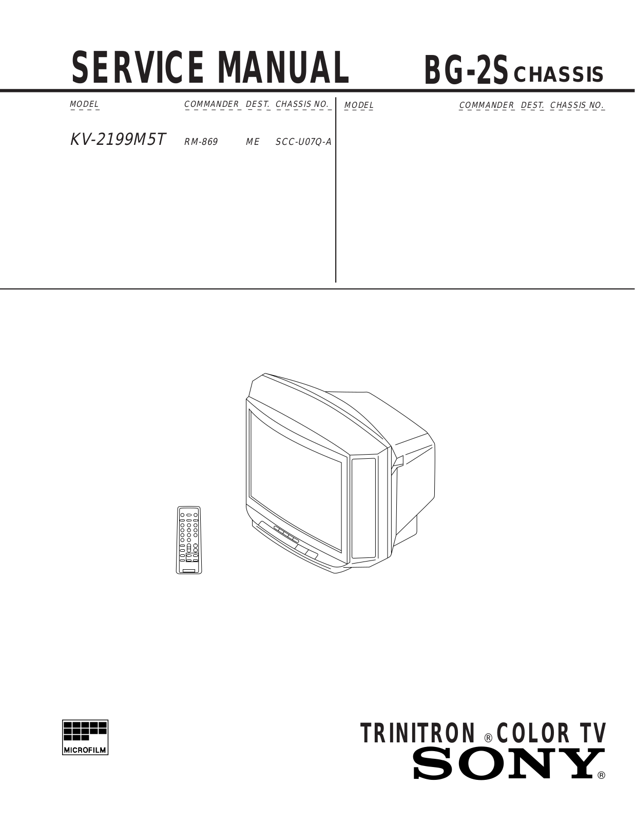 Sony KV-2199M5T Schematic