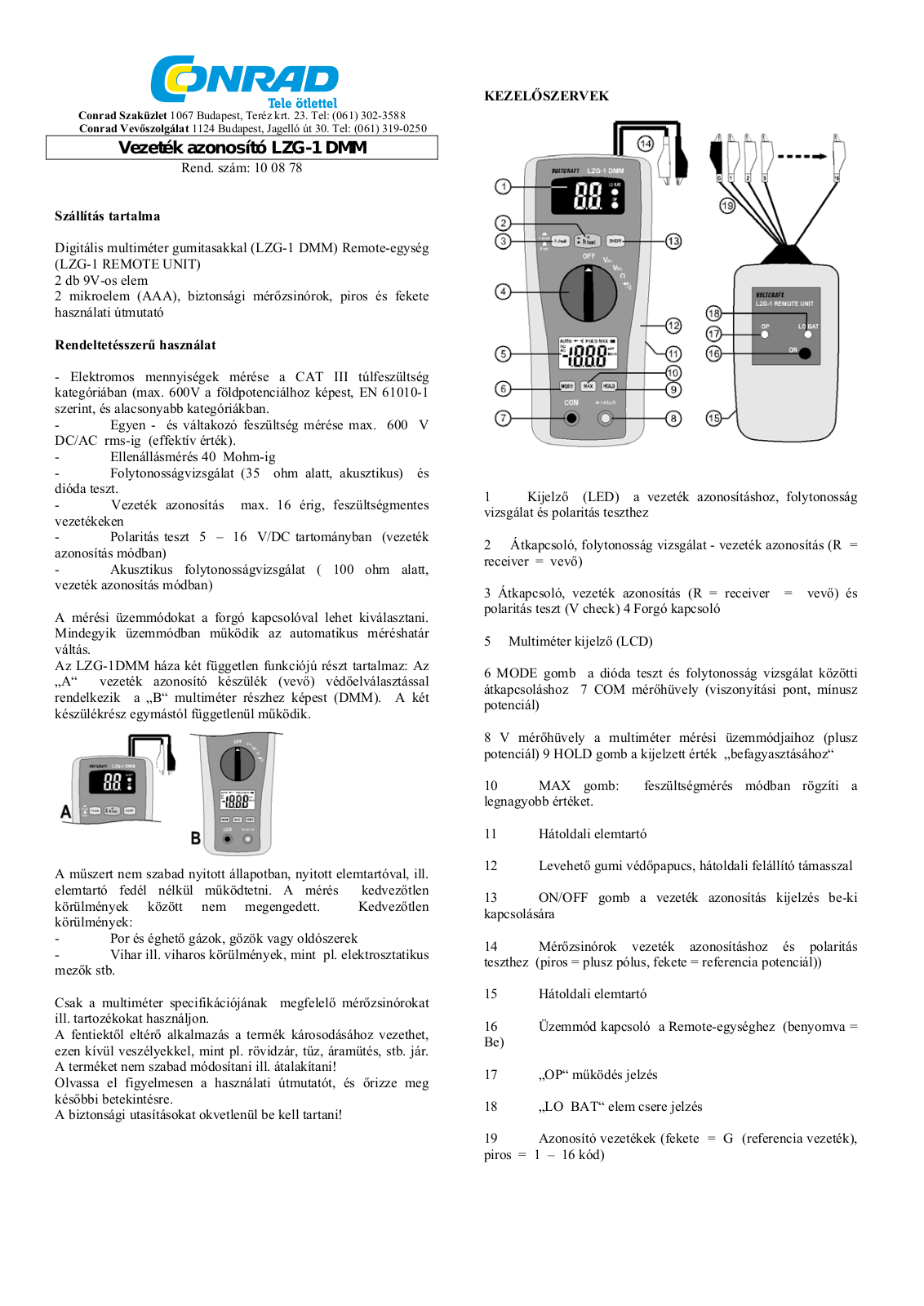 VOLTCRAFT LZG-1 User guide