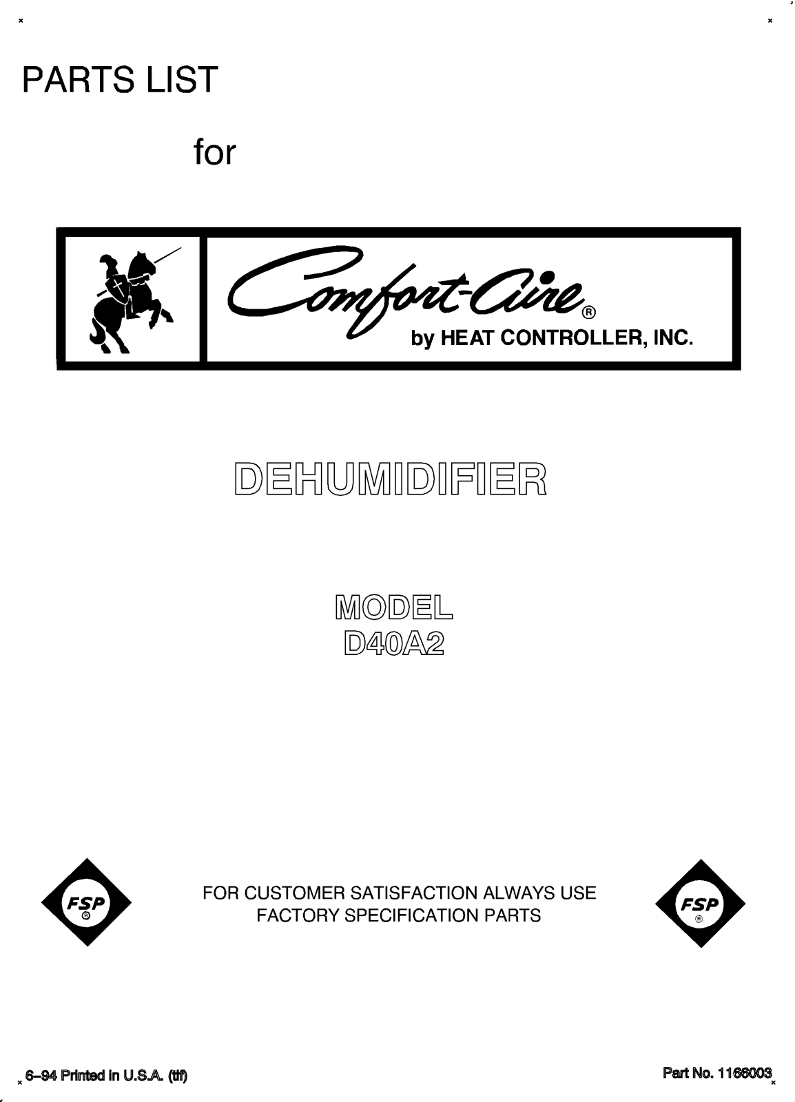 Comfort-aire D40a2, D40a2 Installation Template - ManualMachine.com