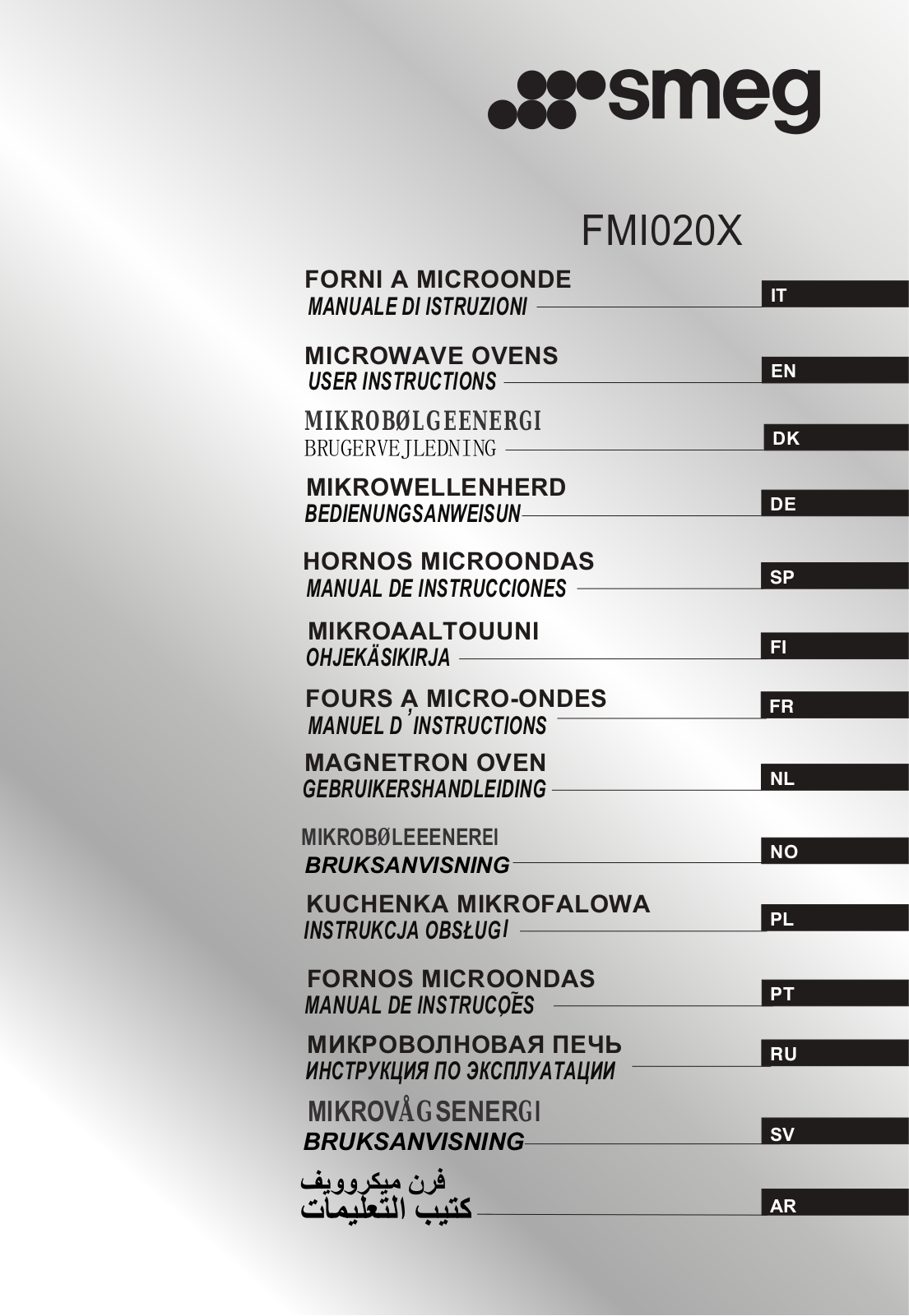 Smeg FMI020X User Manual