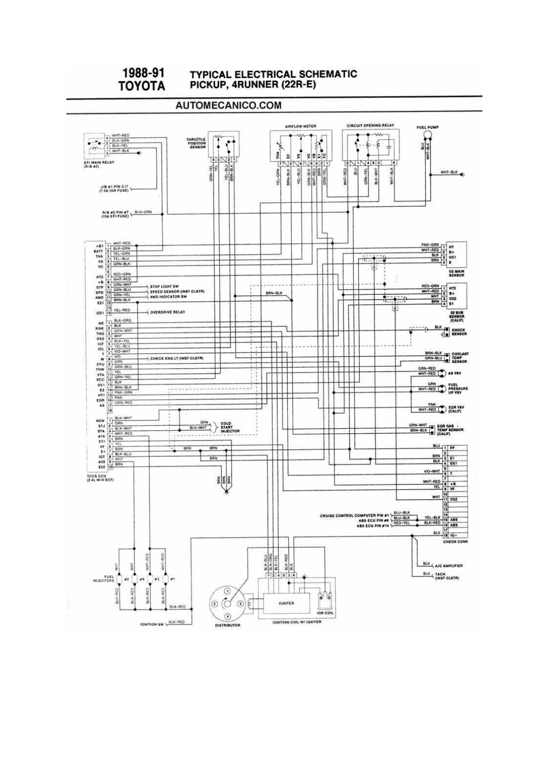 Toyota Pick UP 22R 5-9 D22R5 Diagram