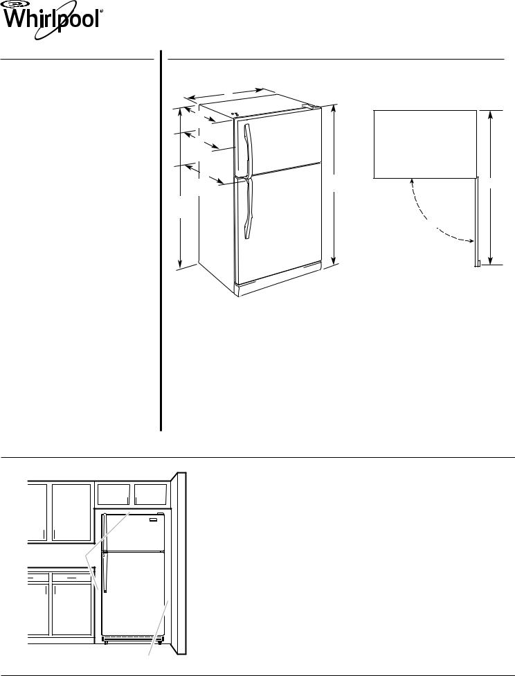 Whirlpool WRT311FZDB Dimension Guide