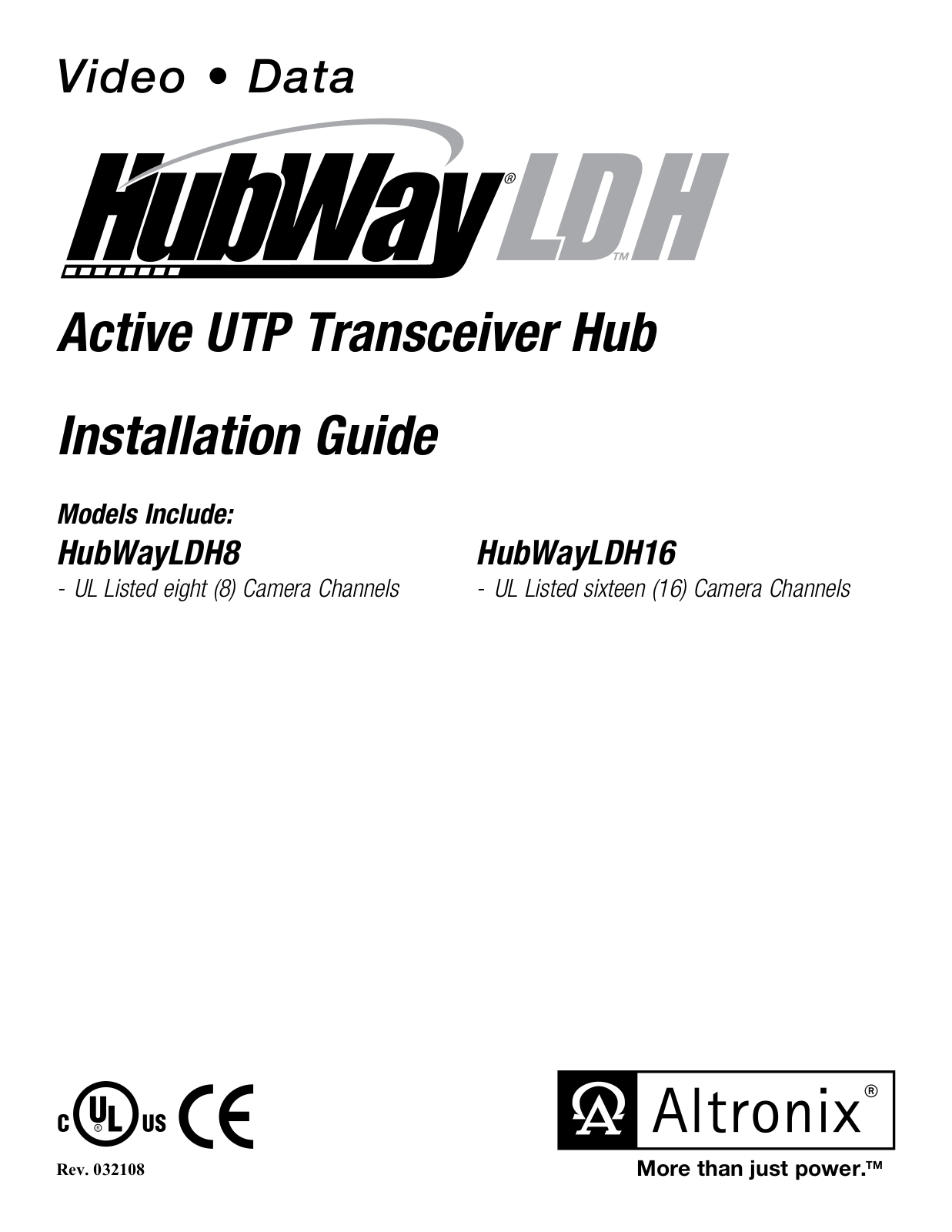 Altronix HubWay LDH8 Installation Instructions