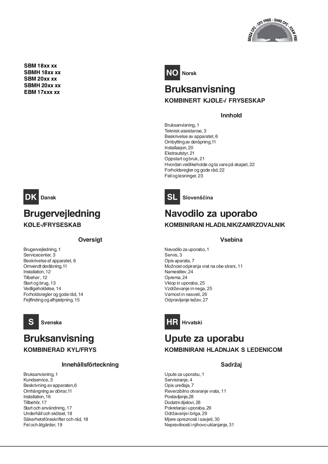 Hotpoint Ariston EBM 18220 V, EBMH 18210, SBM 1821, EBM 18210 V, EBM 18210 User Manual