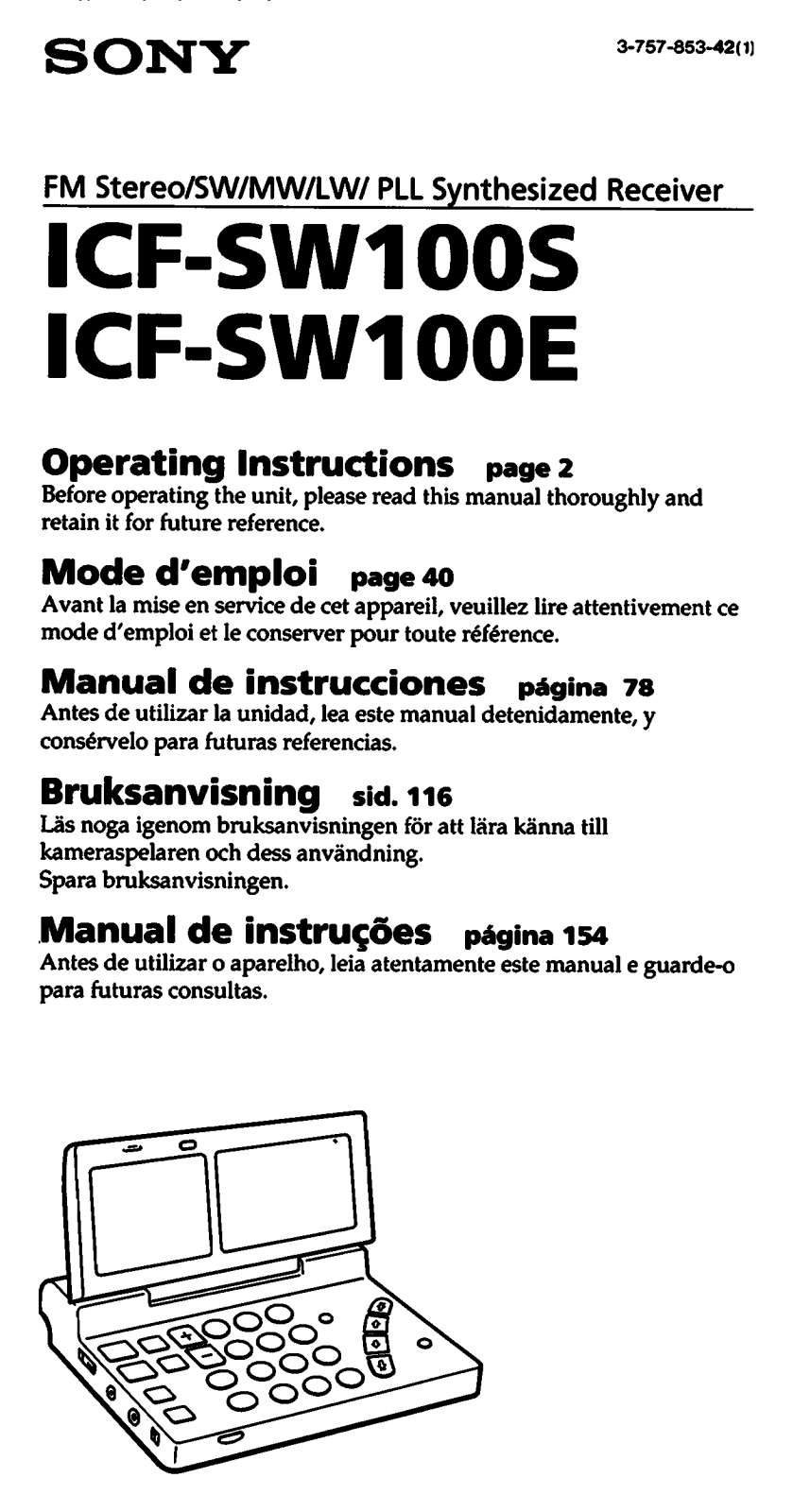 SONY ICF-SW7600 User Manual