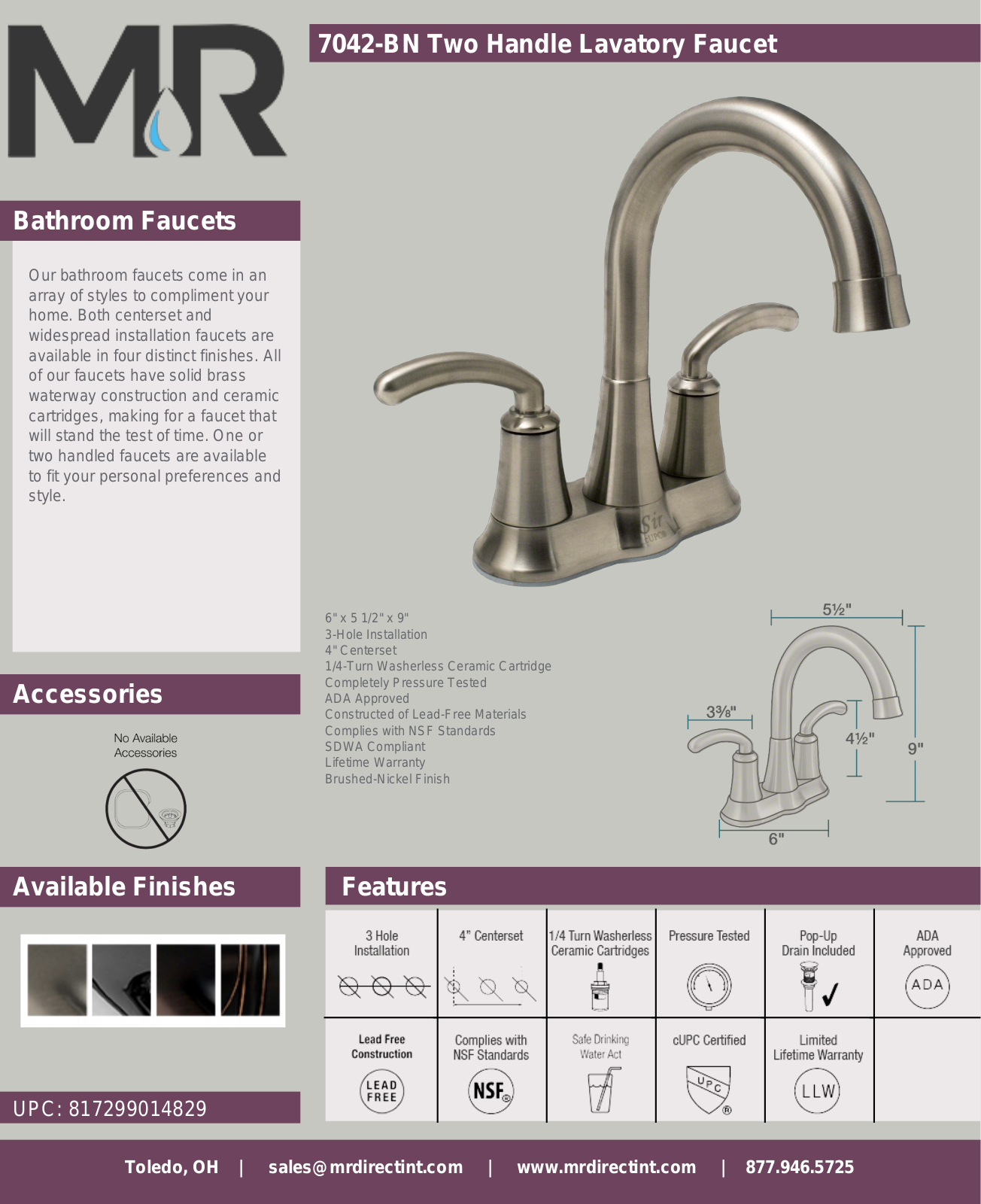 MR Direct MRDR2085 Specifications - ManualMachine.com