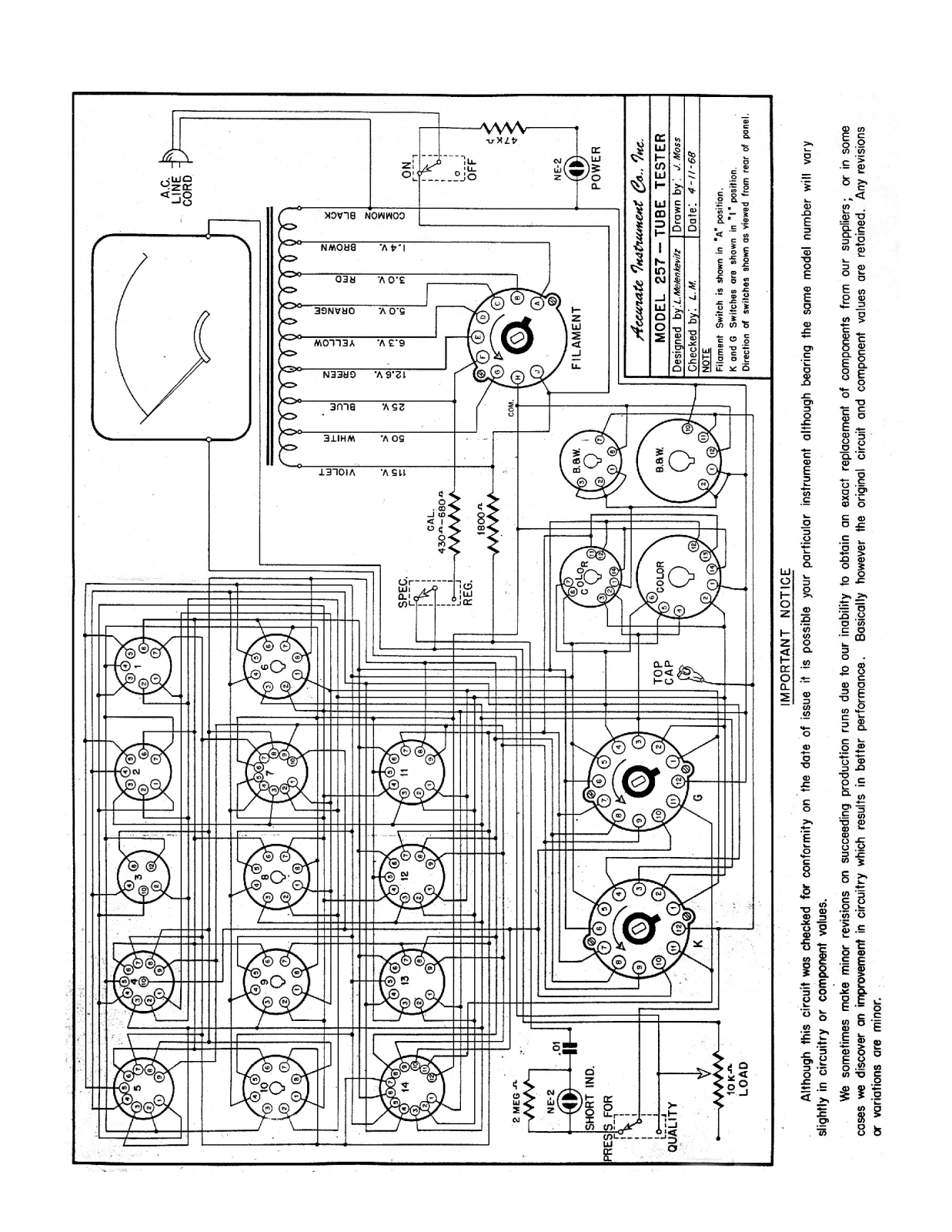 Accurate Instruments 257 Diagram