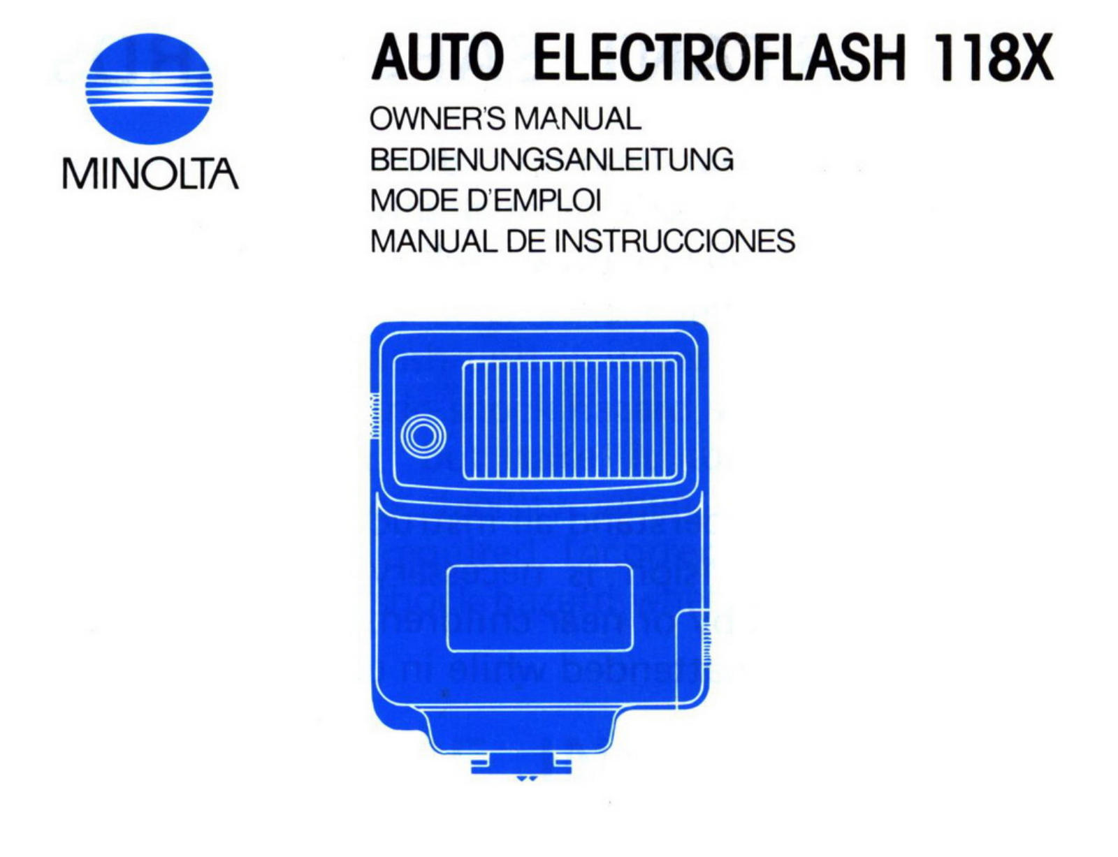 MINOLTA Electroflash 118x User Manual