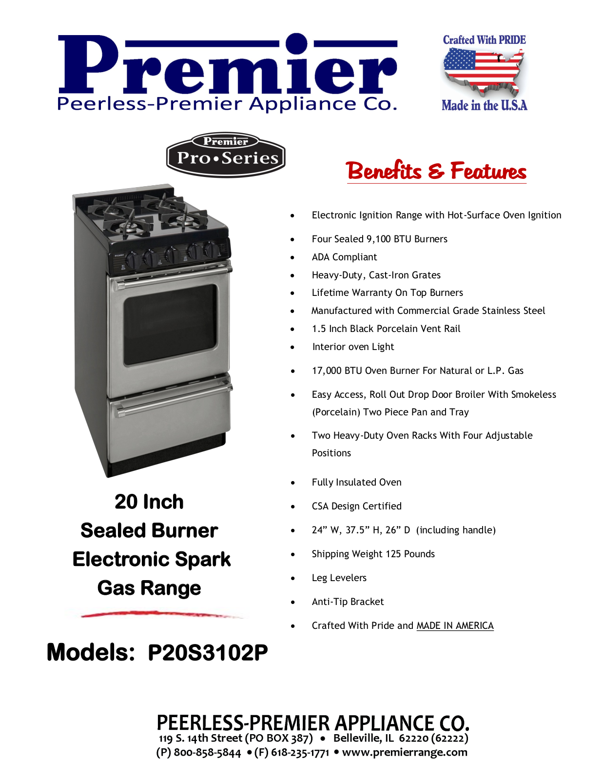 Peerless Stove P20S3102P User Manual