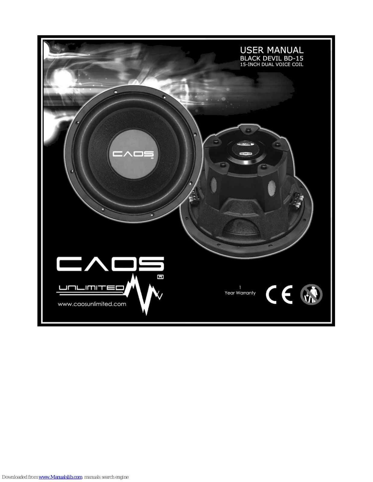 CAOS Unlimited BLACK DEVIL BD-15 User Manual - ManualMachine.com