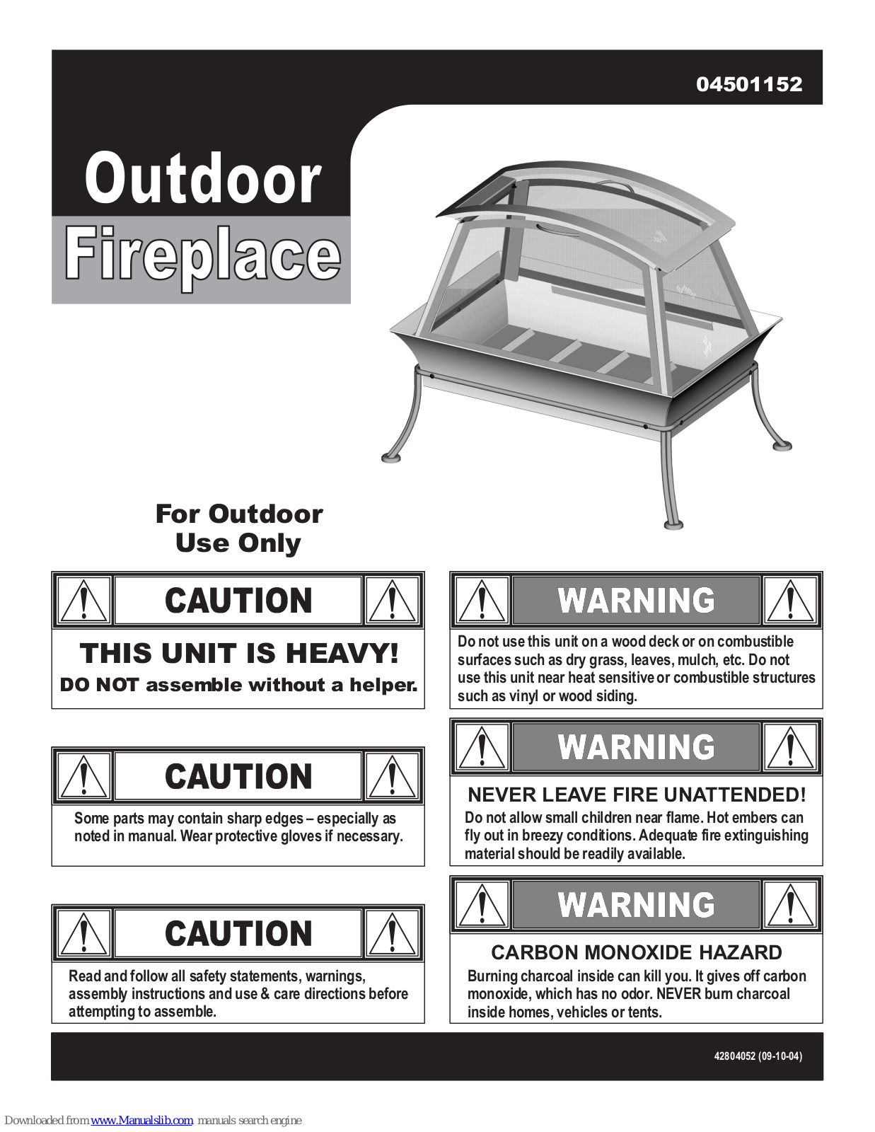 Char-Broil 04501152 Assembly Manual