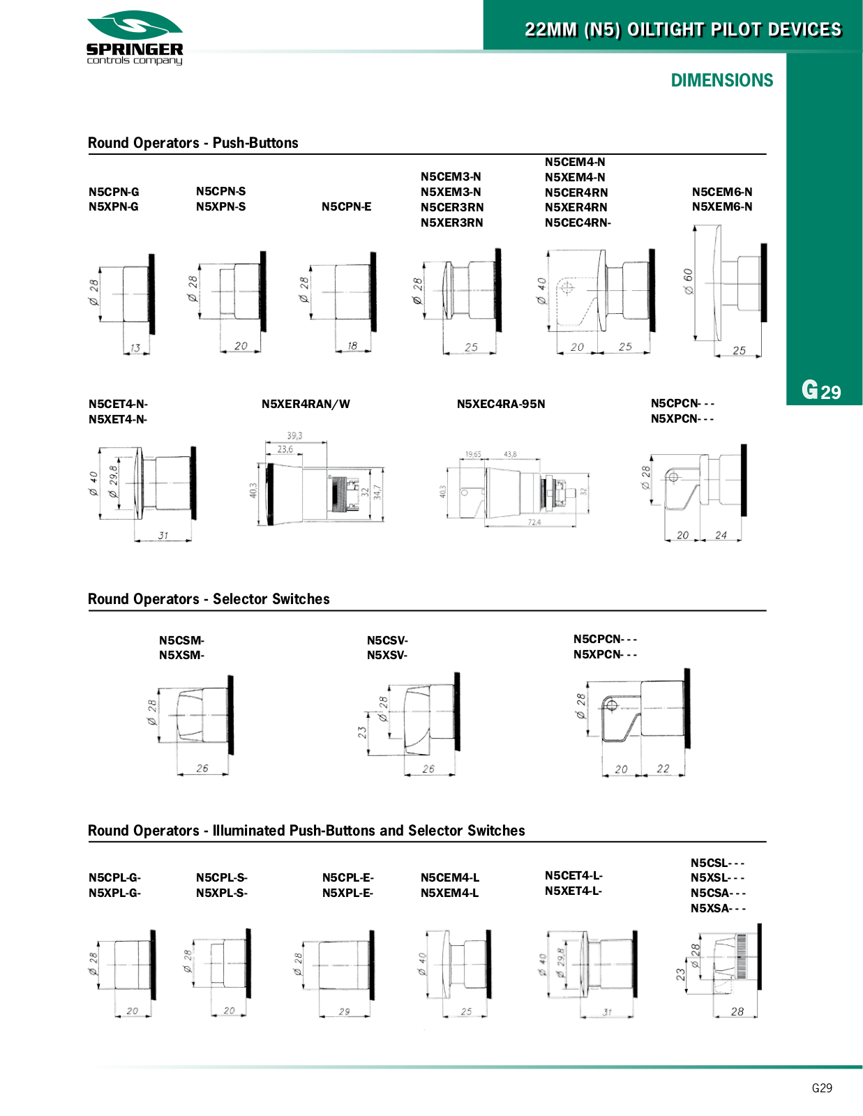 Springer Controls N5 Dimensional Sheet - ManualMachine.com