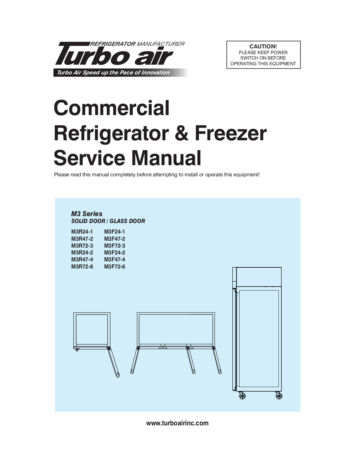 Turbo Air M3F72-3 Service Manual