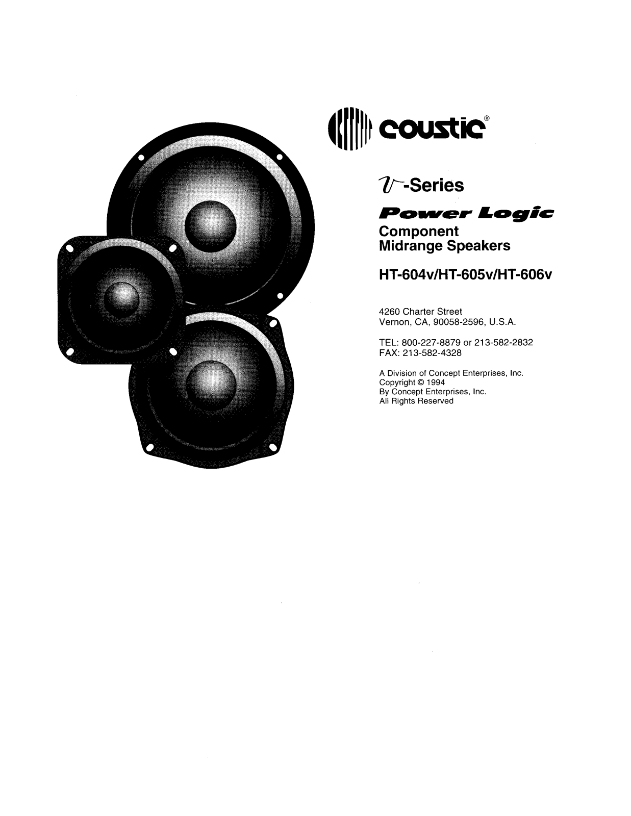 Coustic РЕ-604v, РЕ-605v, РЕ-606v Instruction Manual