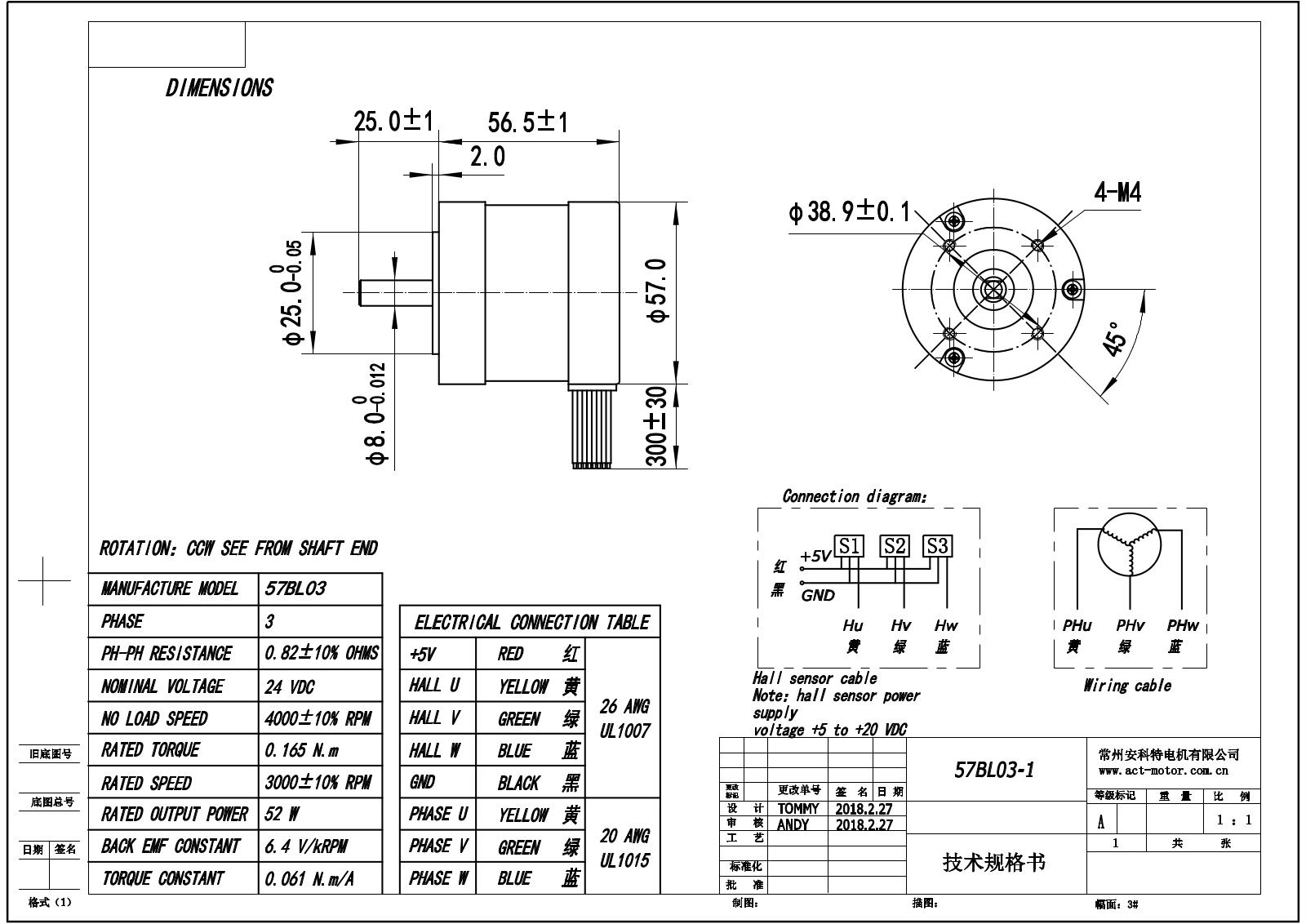 ACT MOTOR ACT 57BL03 Datasheet - ManualMachine.com