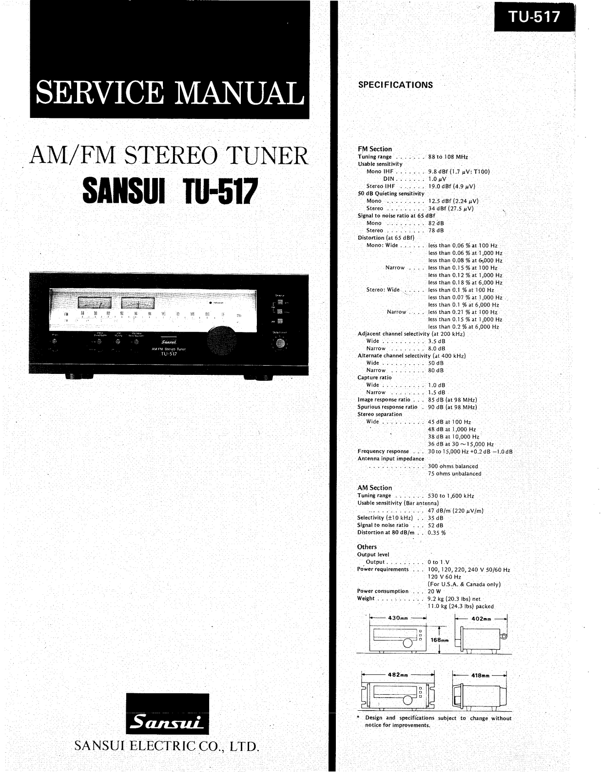 Sansui TU-517 Service Manual