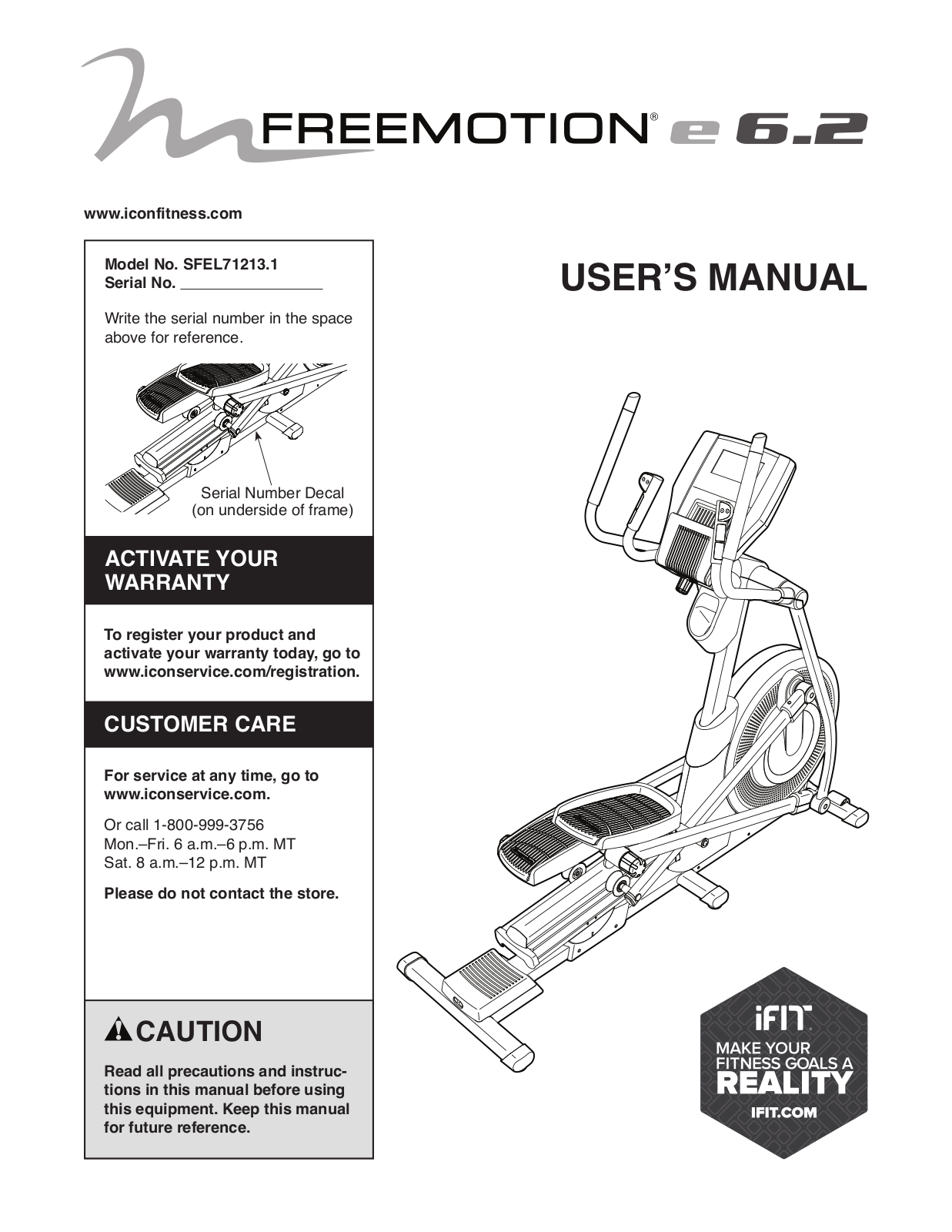 FreeMotion SFEL712131 Owner's Manual