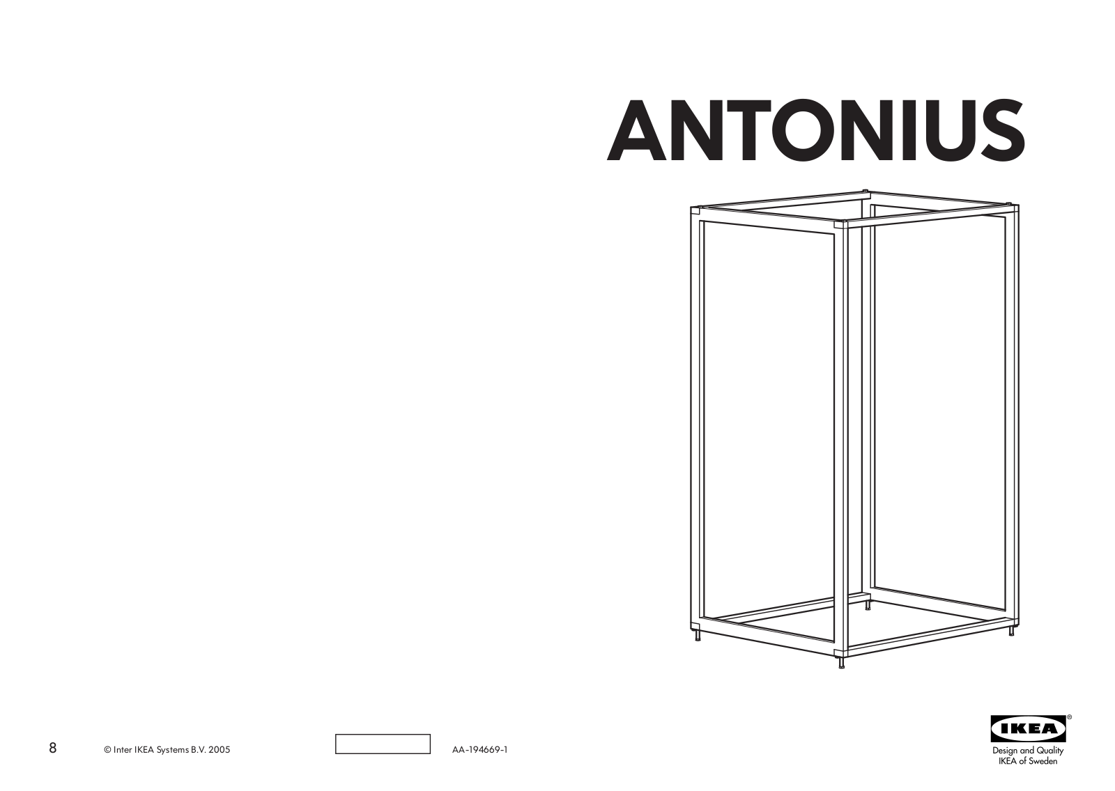 IKEA ANTONIUS STAND FOR LAUNDOORY BAG User Manual