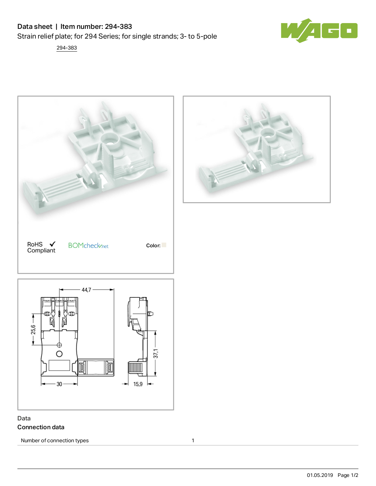 Wago 294-383 Data Sheet