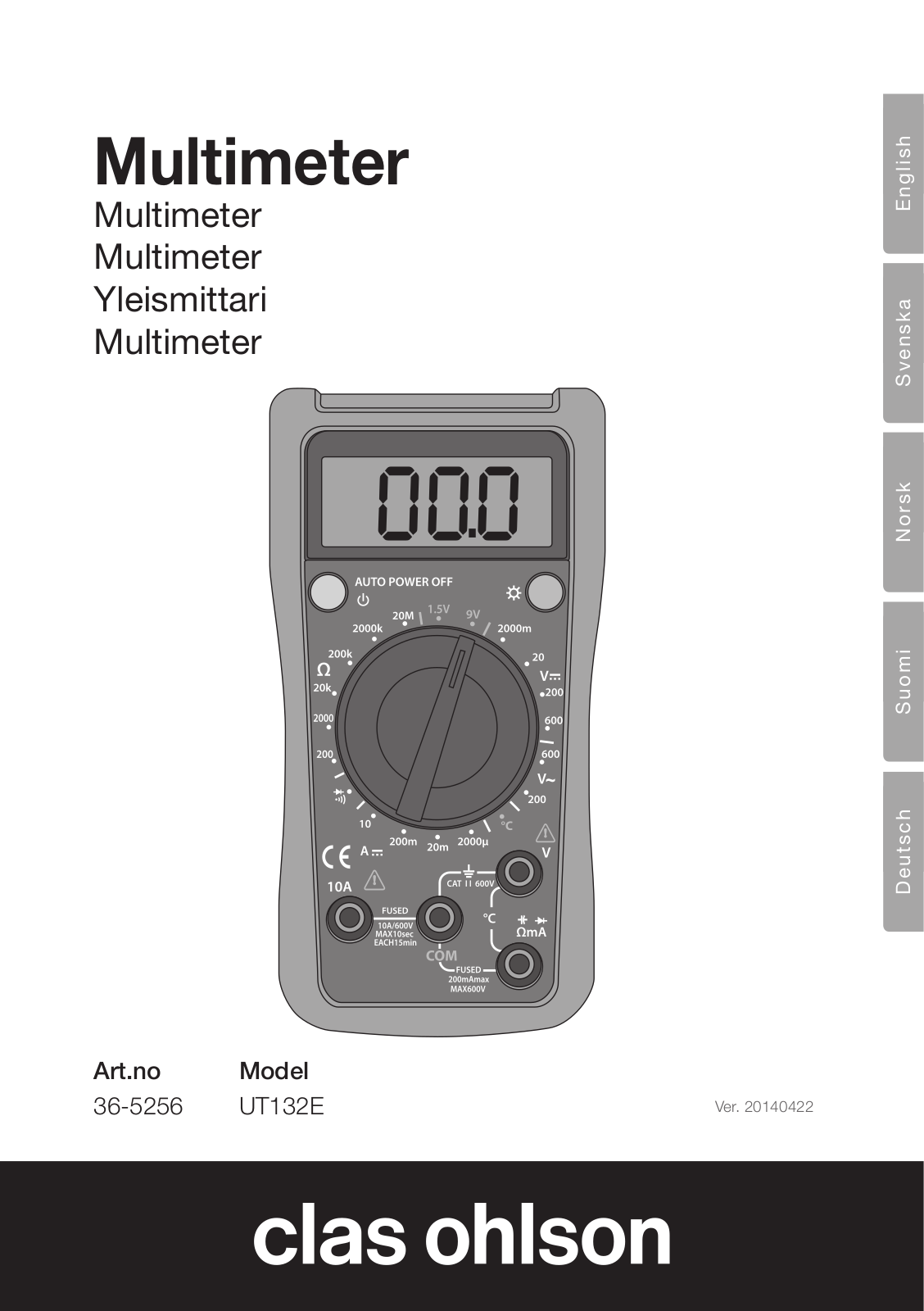 Clas Ohlson UT132E User Manual