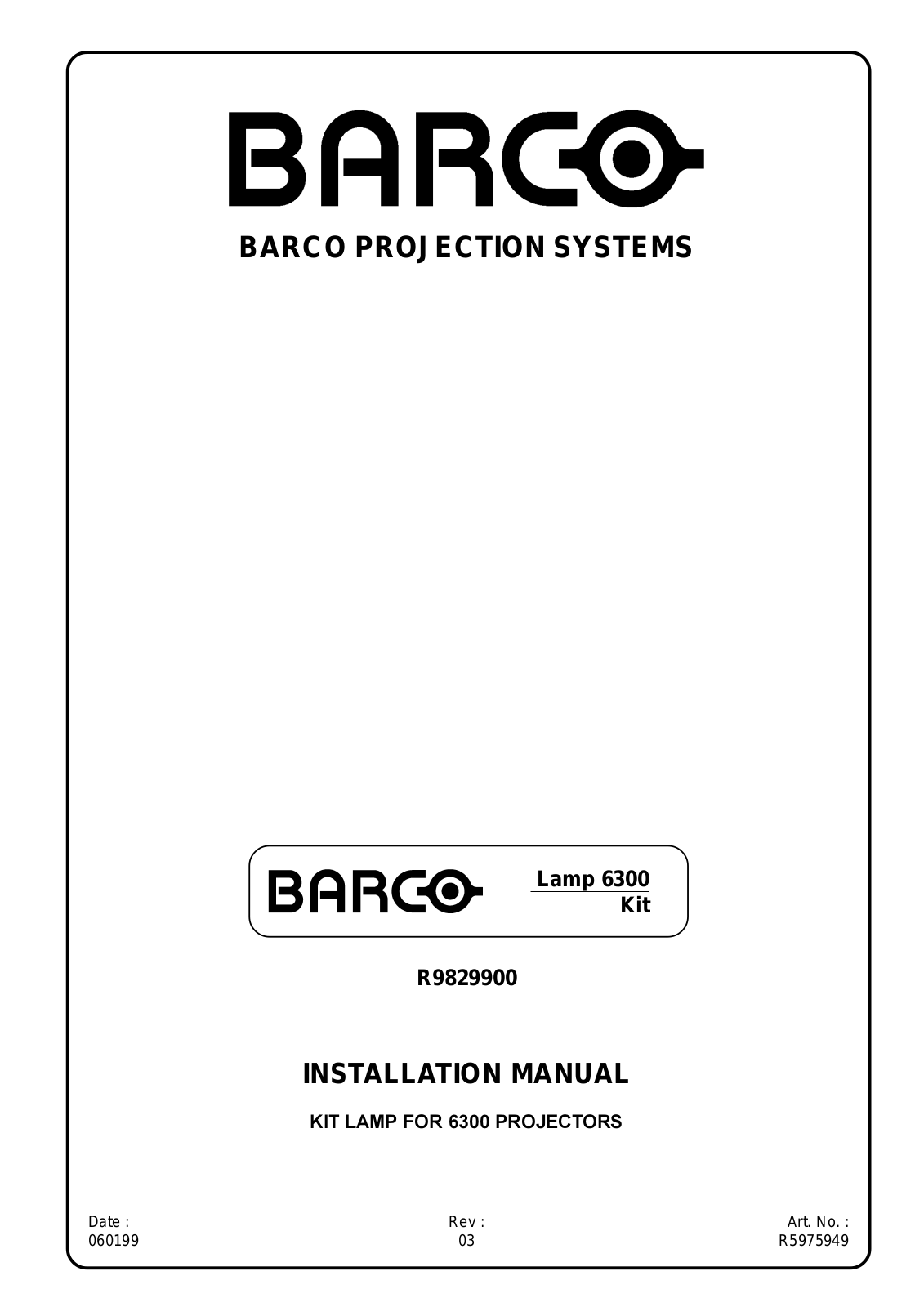 Barco R5975949 User Manual