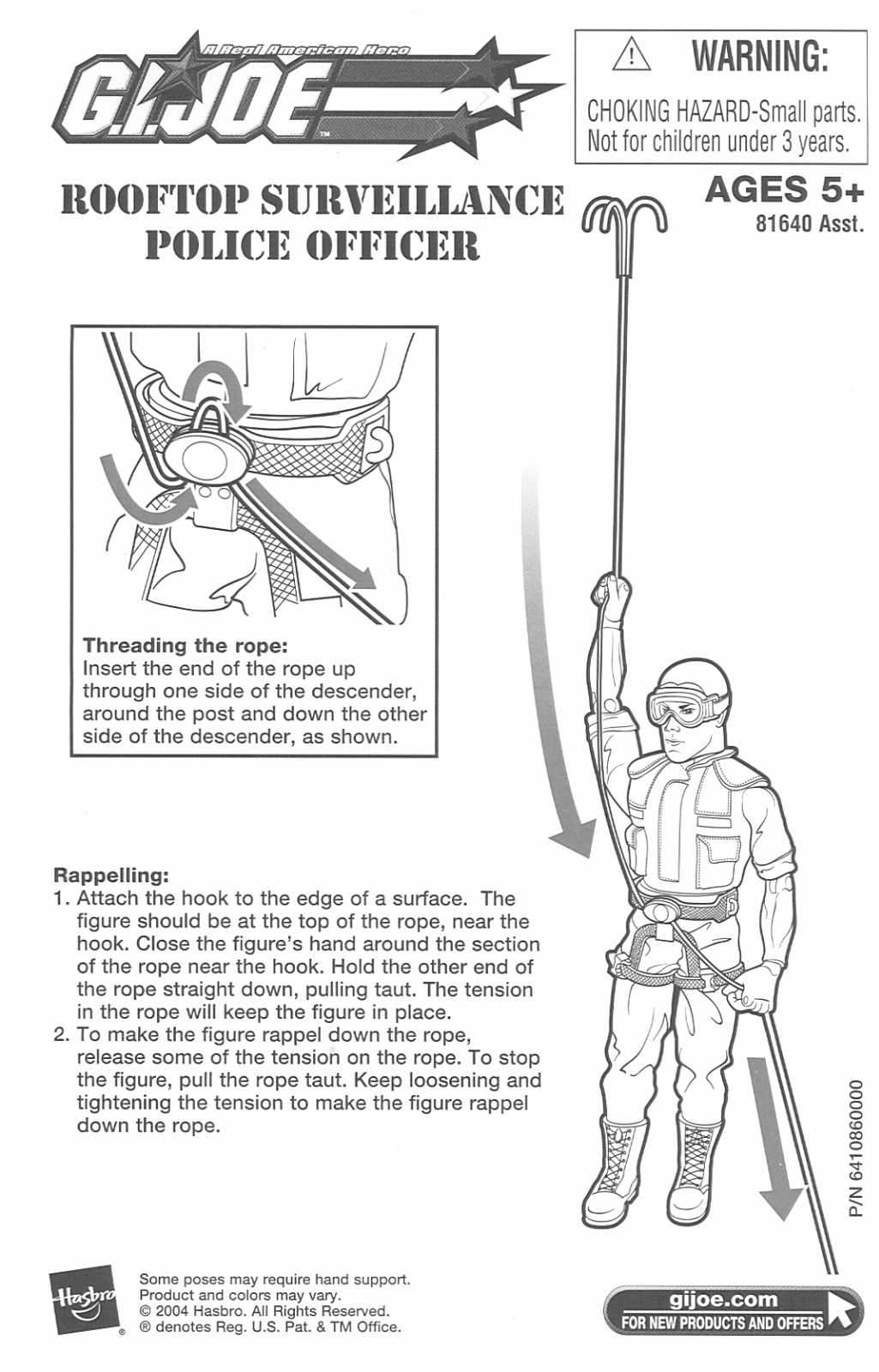 HASBRO GI Joe Rooftop Surveillance Police Officer User Manual