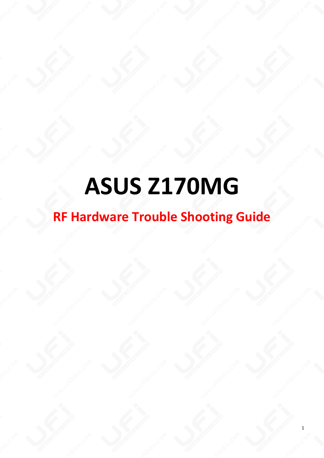 ASUS Z170MG Troubleshooting Manual