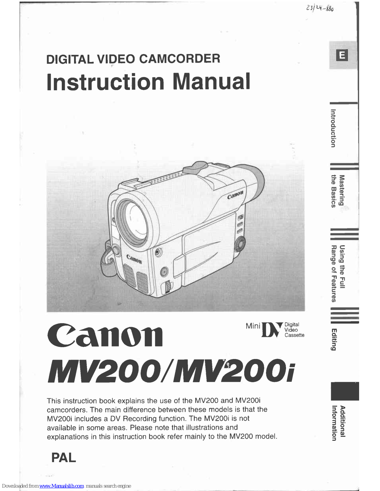 Canon MV 200i Instruction Manual