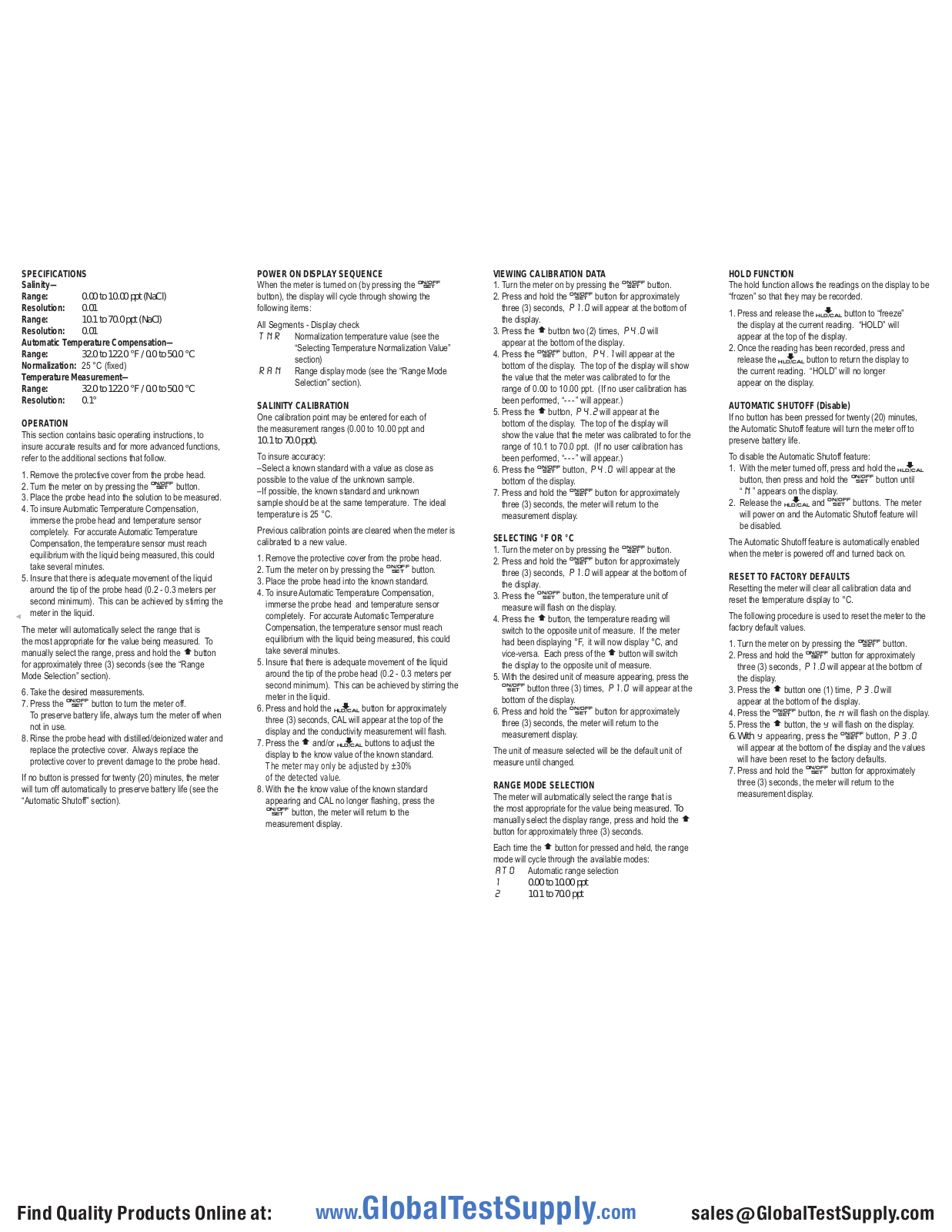 Traceable 19601-21 User manual