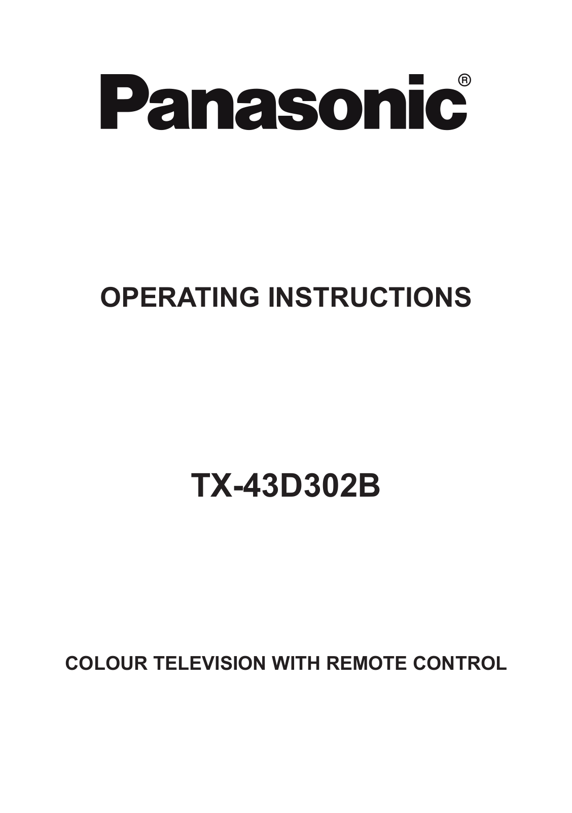 Panasonic TX-43D302B Operating Instructions