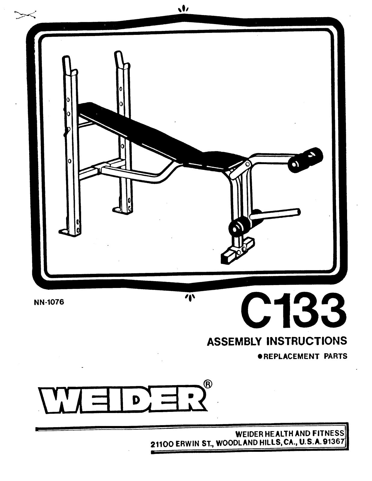 Weider C133 User Manual